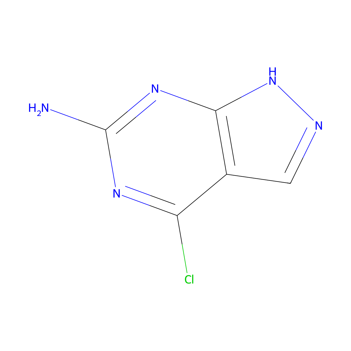 4-chloro-1H-pyrazolo[3,4-d]pyrimidin-6-amine molecular structure, CAS 100644-65-3