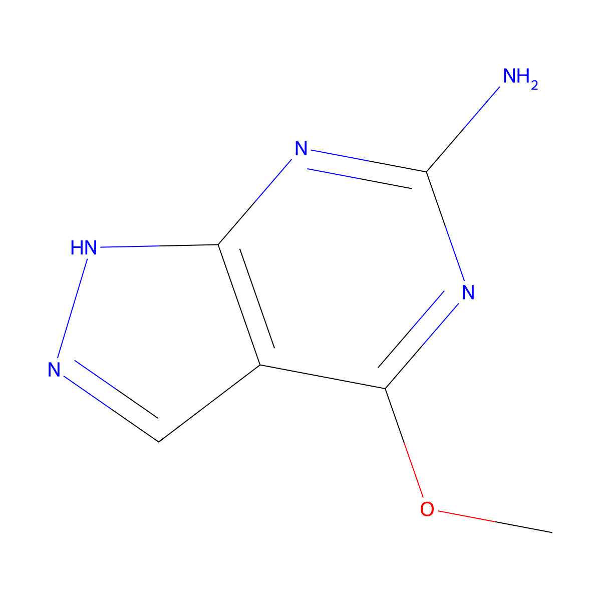 4-Methoxy-1H-pyrazolo[3,4-d]pyrimidin-6-amine molecular structure, CAS 100644-67-5