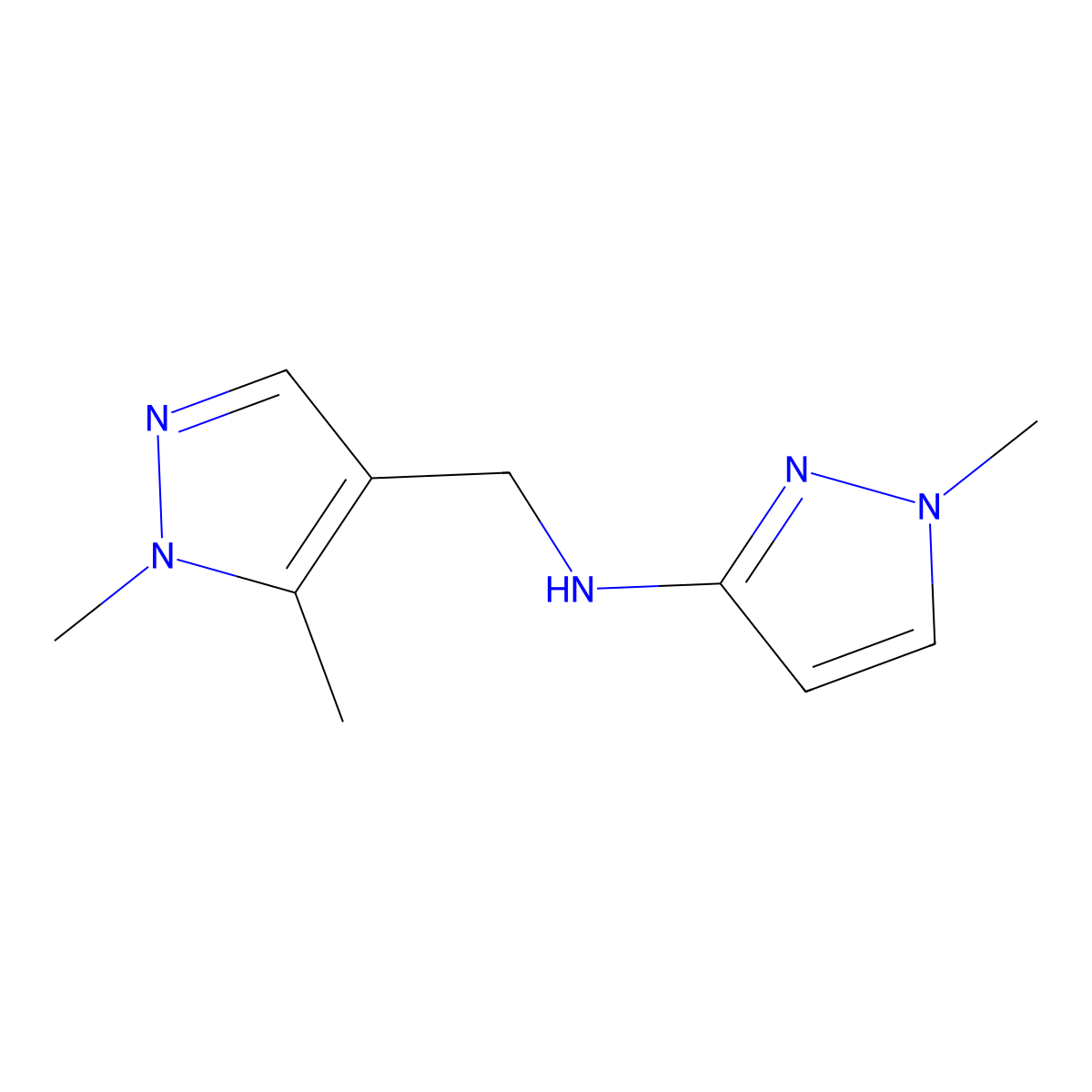 N-[(1,5-Dimethyl-1H-pyrazol-4-YL)methyl]-1-methyl-1H-pyrazol-3-amine molecular structure, CAS 1006440-09-0