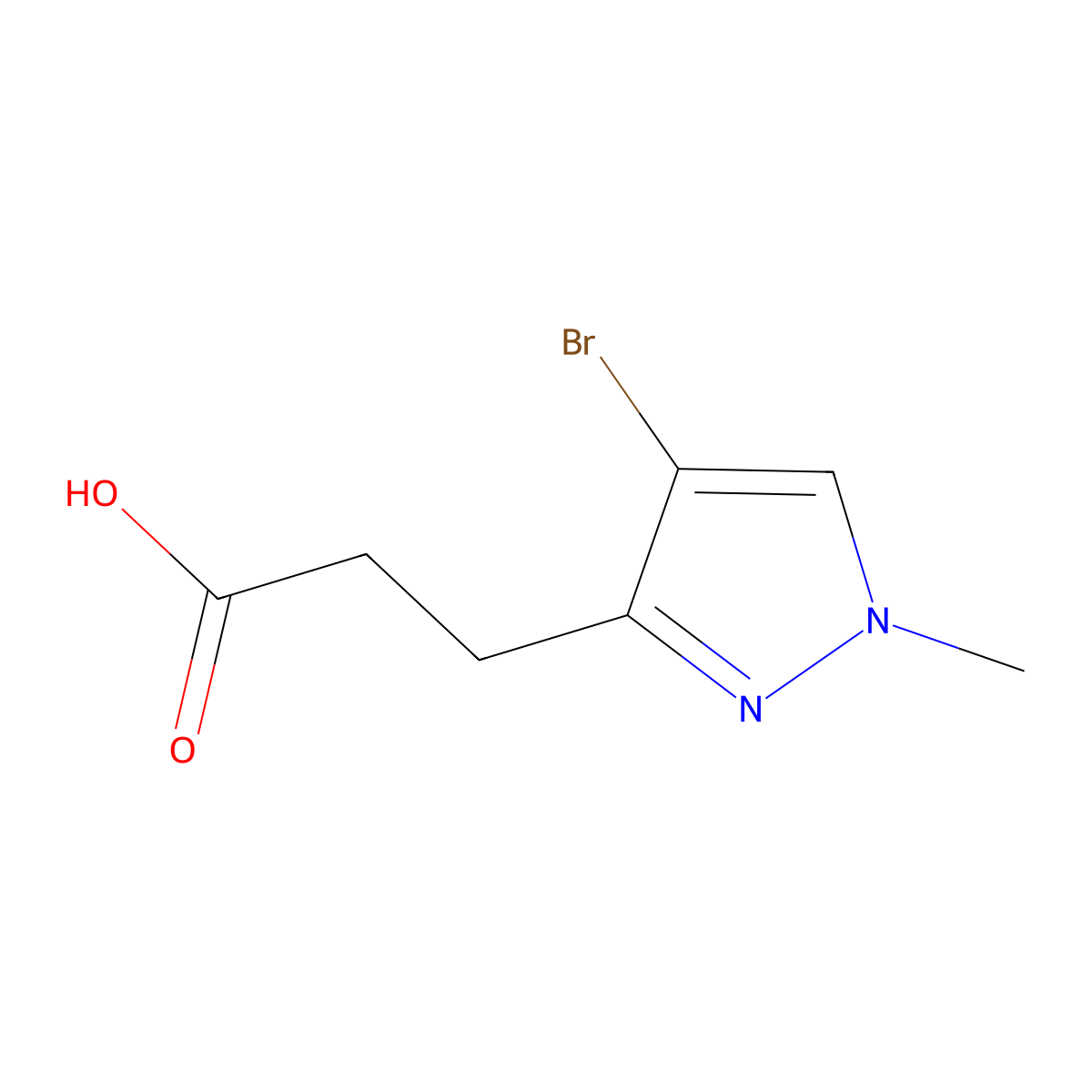 3-(4-Bromo-1-methyl-1H-pyrazol-3-YL)propanoic acid molecular structure, CAS 1006440-27-2