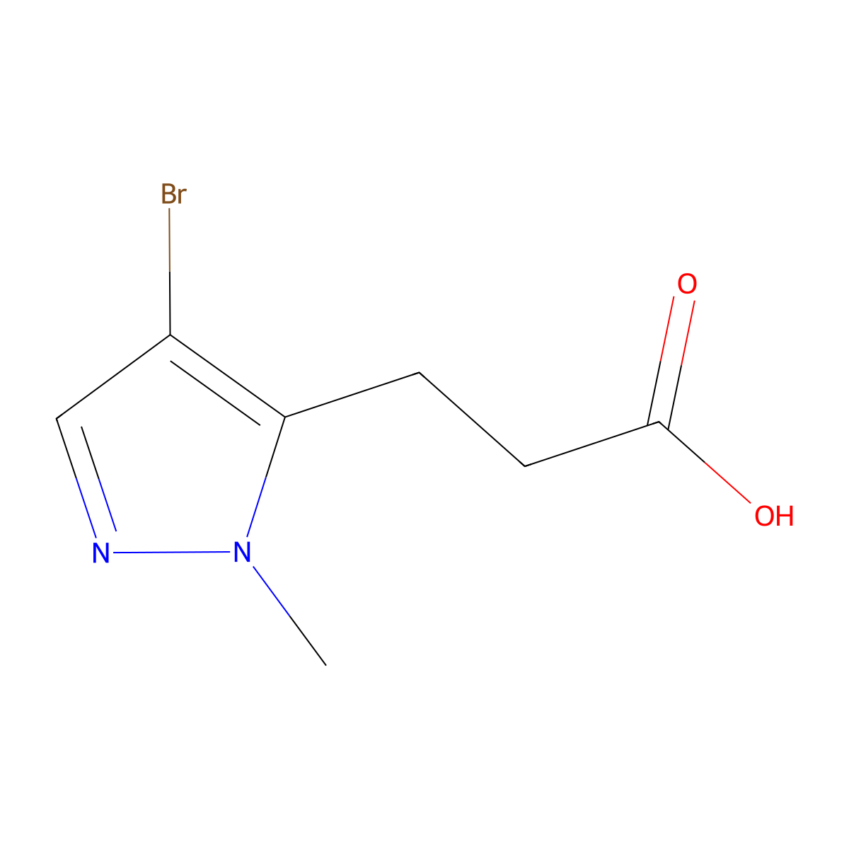 3-(4-Bromo-1-methyl-1H-pyrazol-5-YL)propanoic acid molecular structure, CAS 1006440-31-8