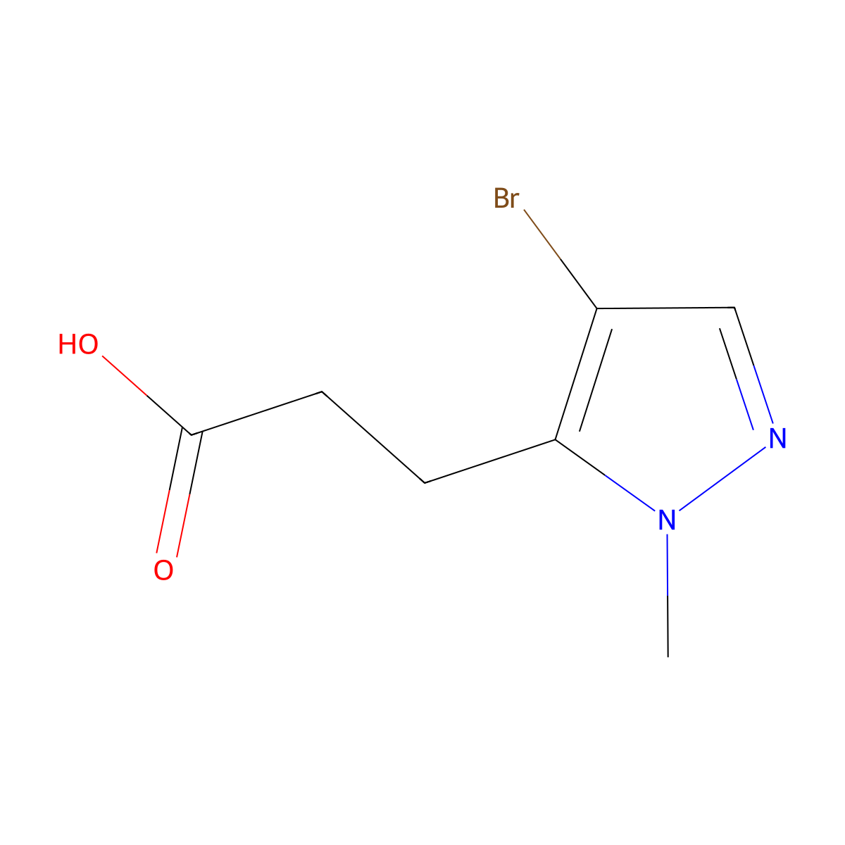 3-(4-Bromo-1-methyl-1H-pyrazol-5-YL)propanoic acid molecular structure, CAS 1006440-31-8