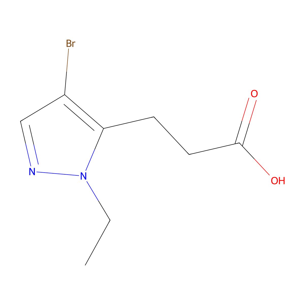 3-(4-Bromo-1-ethyl-1H-pyrazol-5-YL)propanoic acid molecular structure, CAS 1006440-34-1