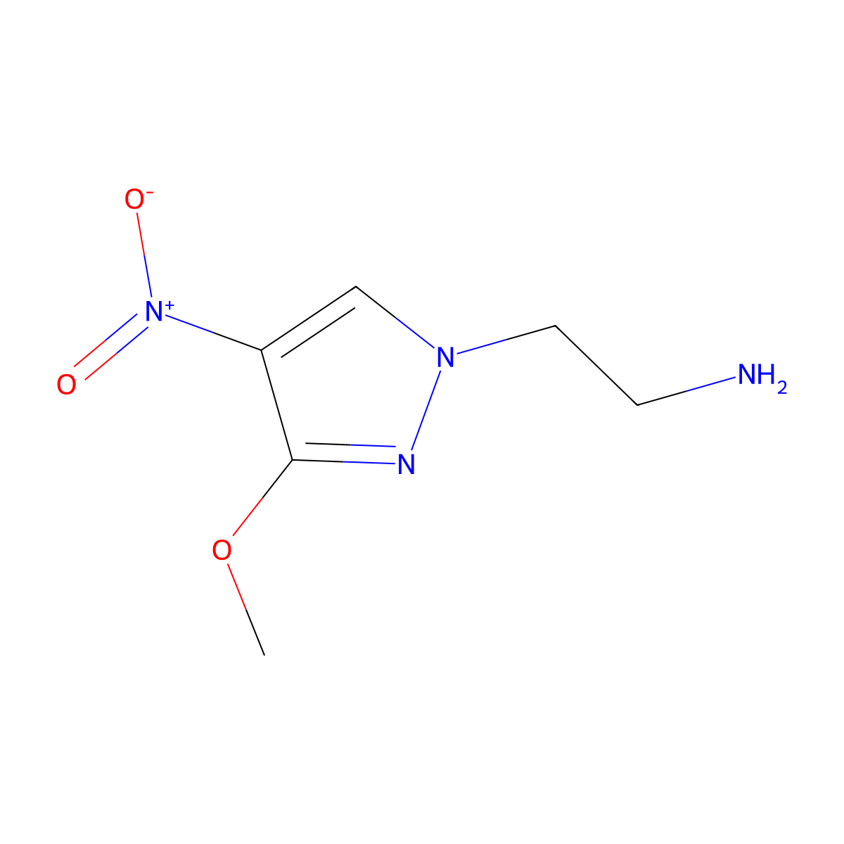 2-(3-methoxy-4-nitro-1H-pyrazol-1-yl)ethanamine molecular structure, CAS 1006440-46-5