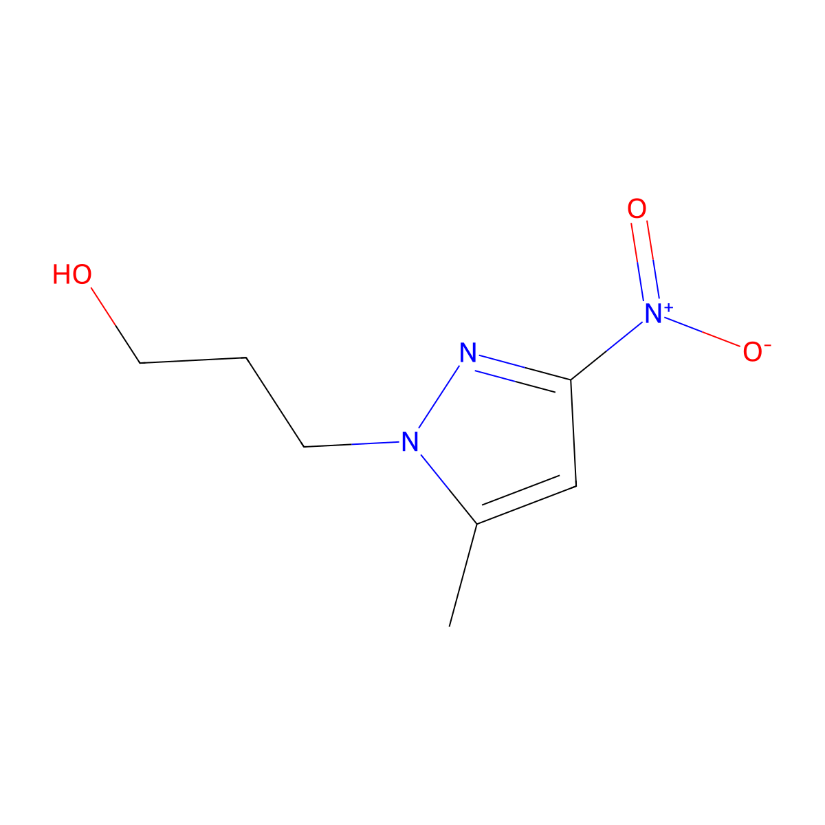 3-(5-methyl-3-nitro-1H-pyrazol-1-yl)propan-1-ol molecular structure, CAS 1006440-62-5