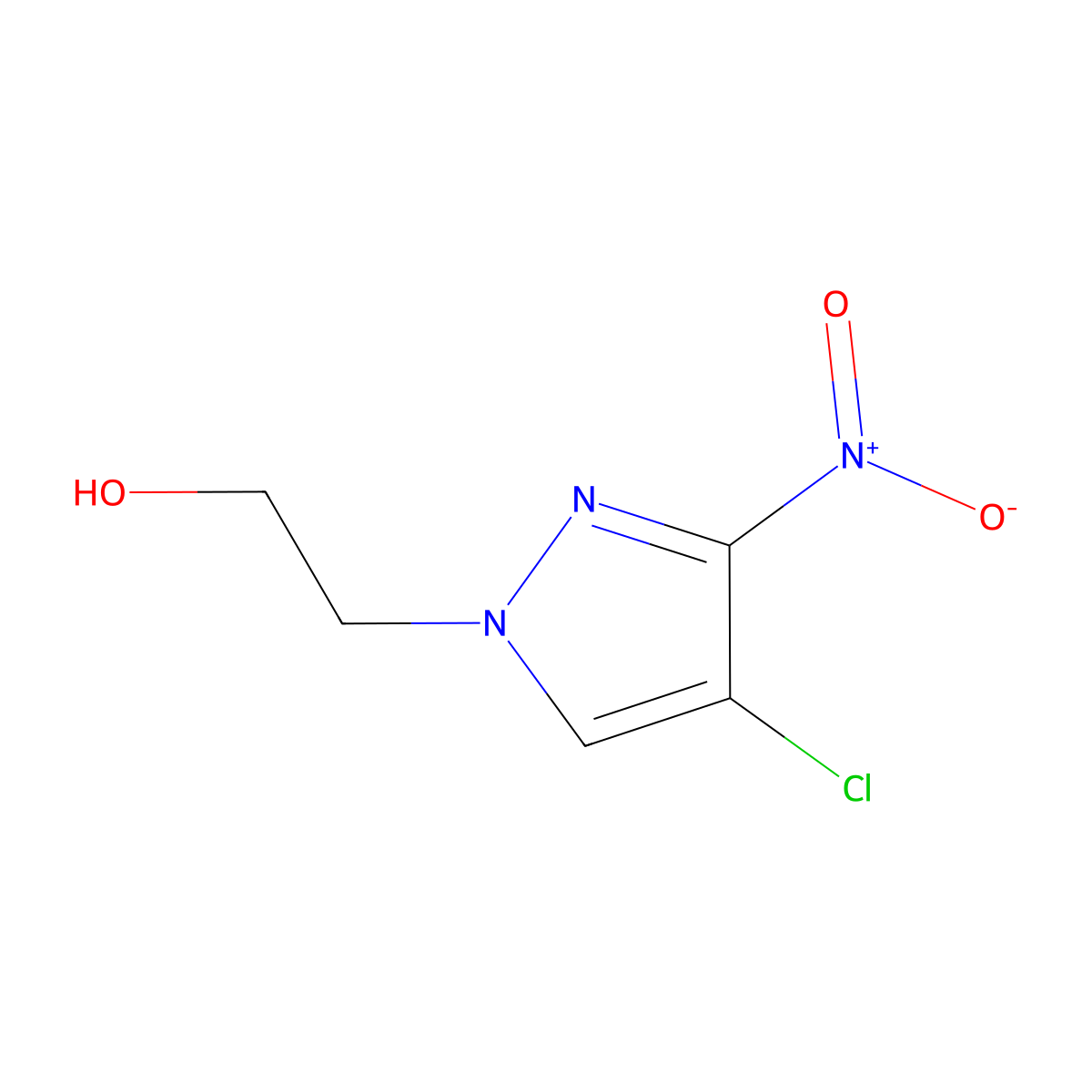2-(4-chloro-3-nitro-1H-pyrazol-1-yl)ethan-1-ol molecular structure, CAS 1006440-80-7