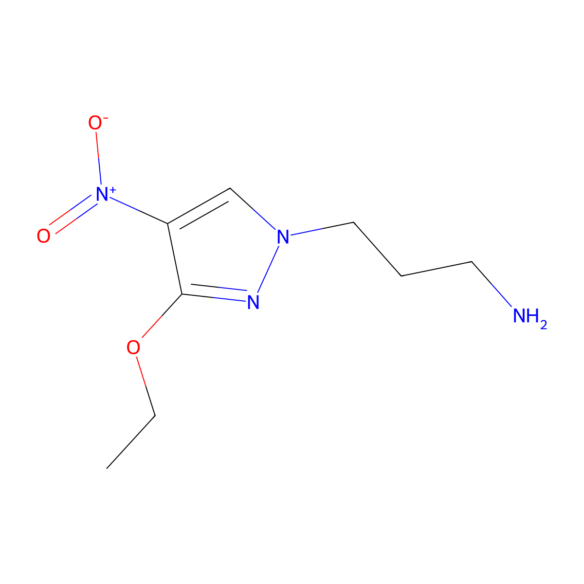 3-(3-ethoxy-4-nitro-1H-pyrazol-1-yl)propan-1-amine molecular structure, CAS 1006440-95-4
