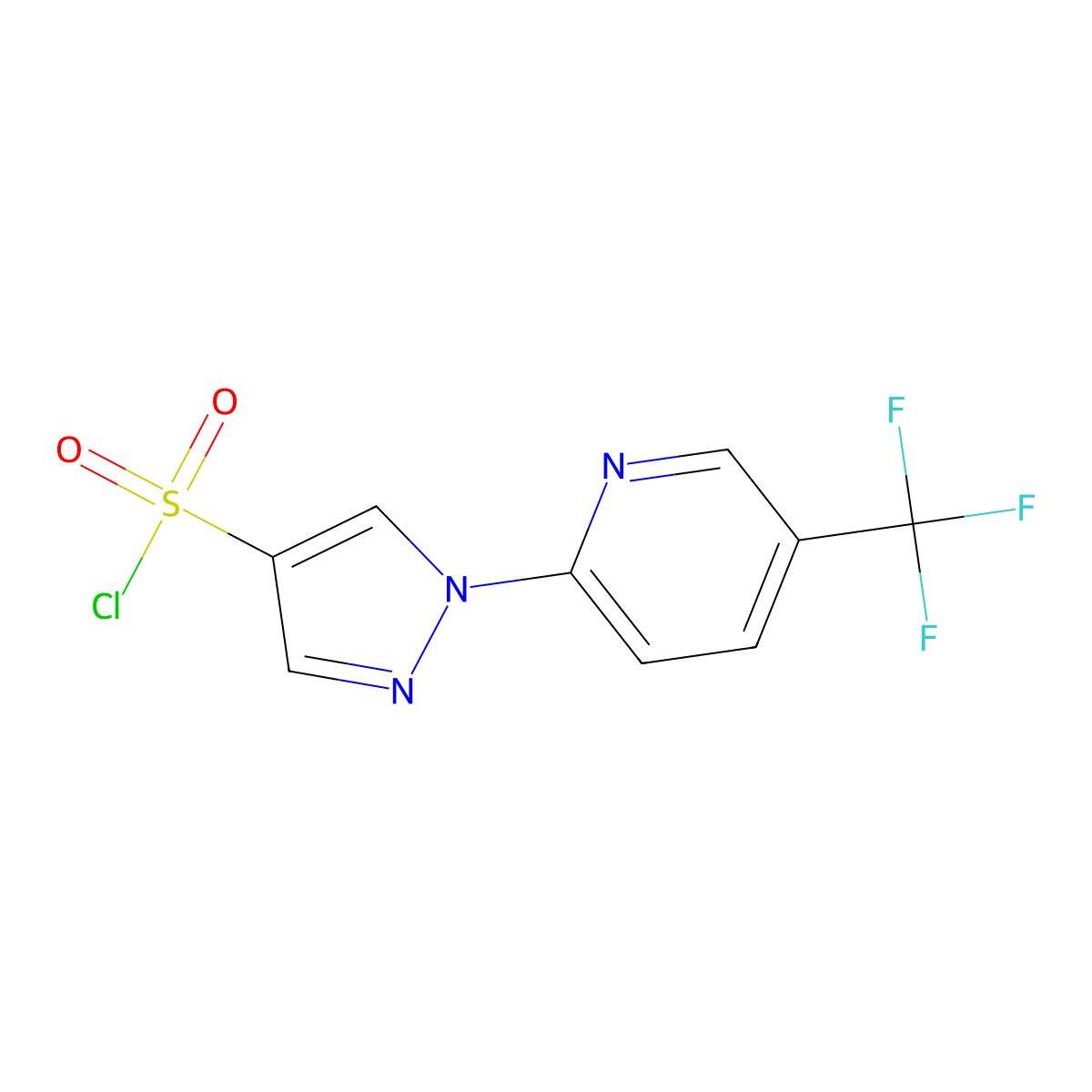 1-(5-(Trifluoromethyl)pyridin-2-yl)-1H-pyrazole-4-sulfonyl chloride molecular structure, CAS 1006441-36-6
