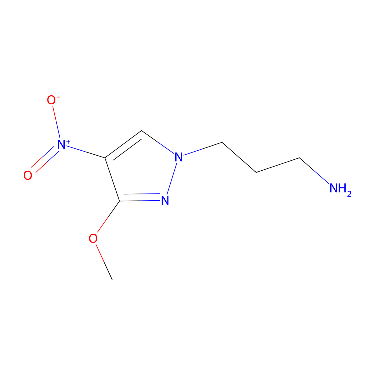 3-(3-methoxy-4-nitro-1H-pyrazol-1-yl)propan-1-amine molecular structure, CAS 1006442-43-8