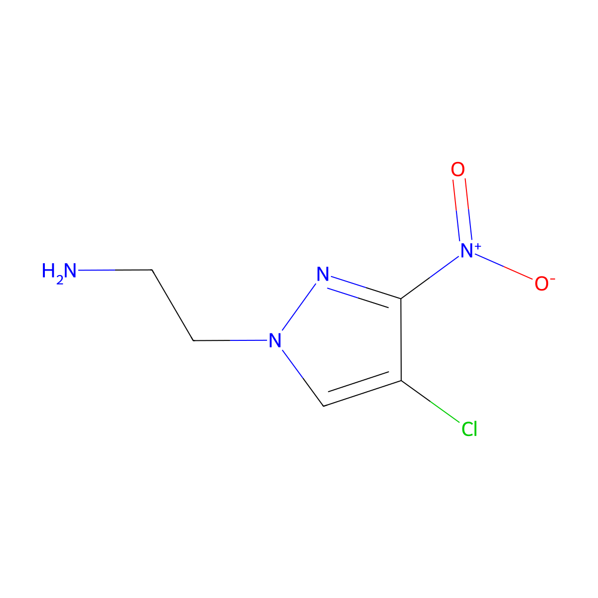 2-(4-Chloro-3-nitropyrazolyl)ethylamine molecular structure, CAS 1006442-47-2