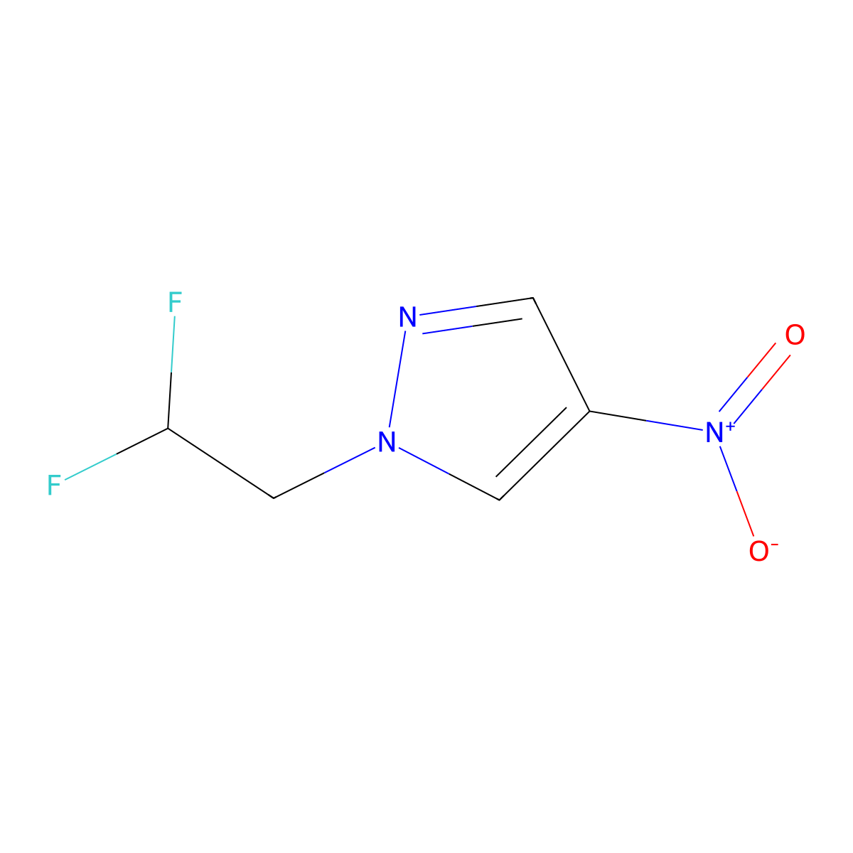 1-(2,2-difluoroethyl)-4-nitro-1H-pyrazole molecular structure, CAS 1006442-51-8