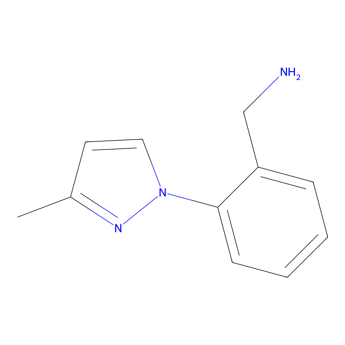 [2-(3-methyl-1H-pyrazol-1-yl)phenyl]methanamine molecular structure, CAS 1006442-61-0
