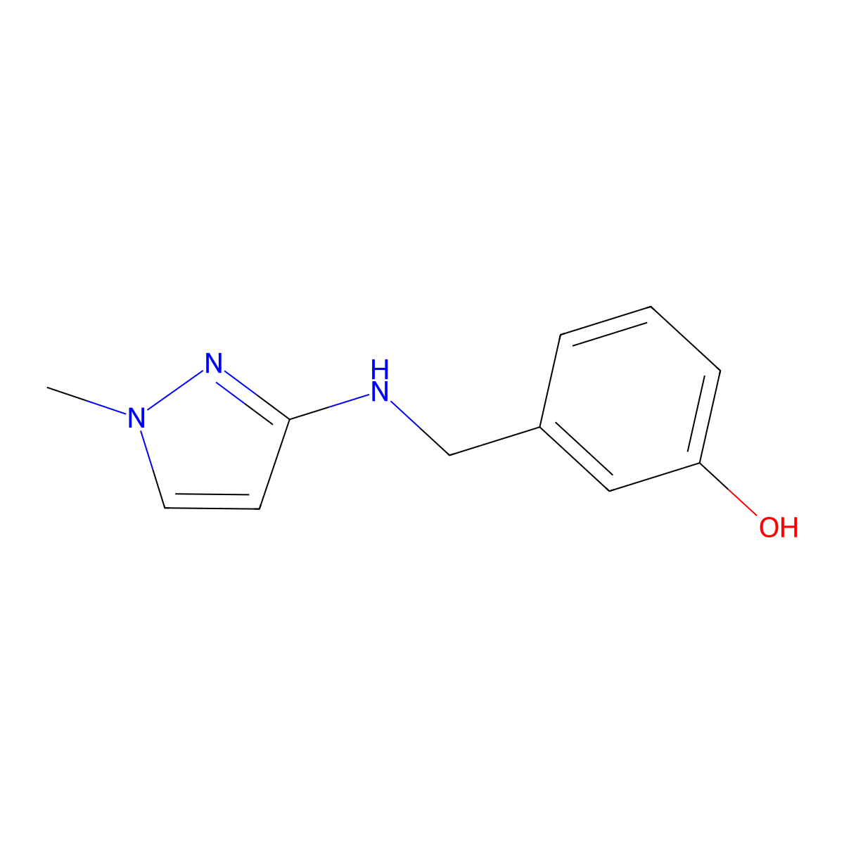 3-{[(1-Methyl-1H-pyrazol-3-YL)amino]methyl}phenol molecular structure, CAS 1006445-78-8