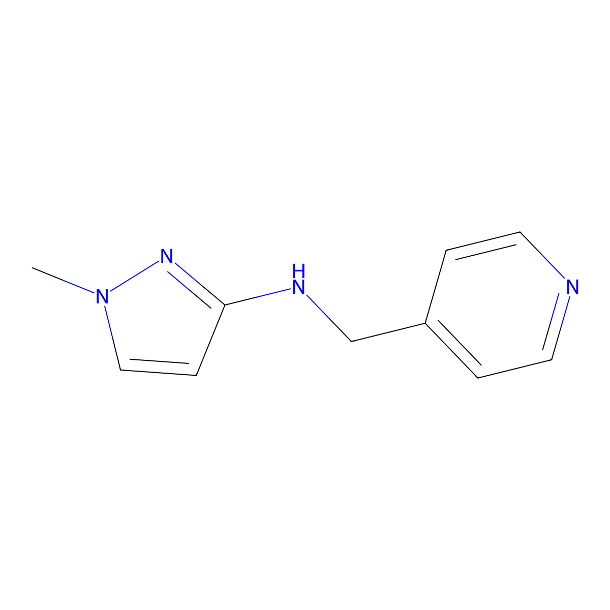 1-Methyl-N-(pyridin-4-ylmethyl)-1H-pyrazol-3-amine molecular structure, CAS 1006445-99-3