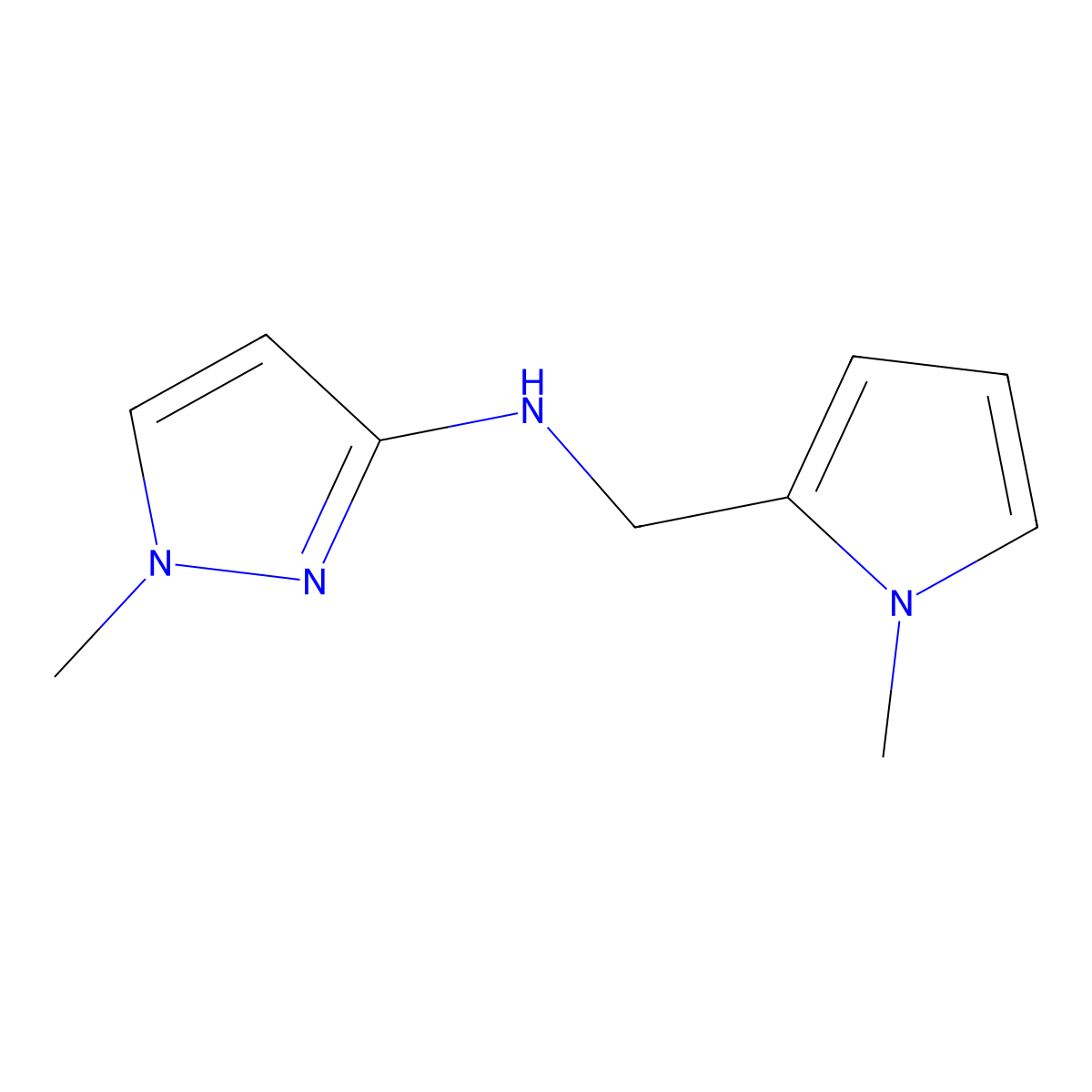 1-Methyl-N-[(1-methyl-1H-pyrrol-2-YL)methyl]-1H-pyrazol-3-amine molecular structure, CAS 1006446-03-2