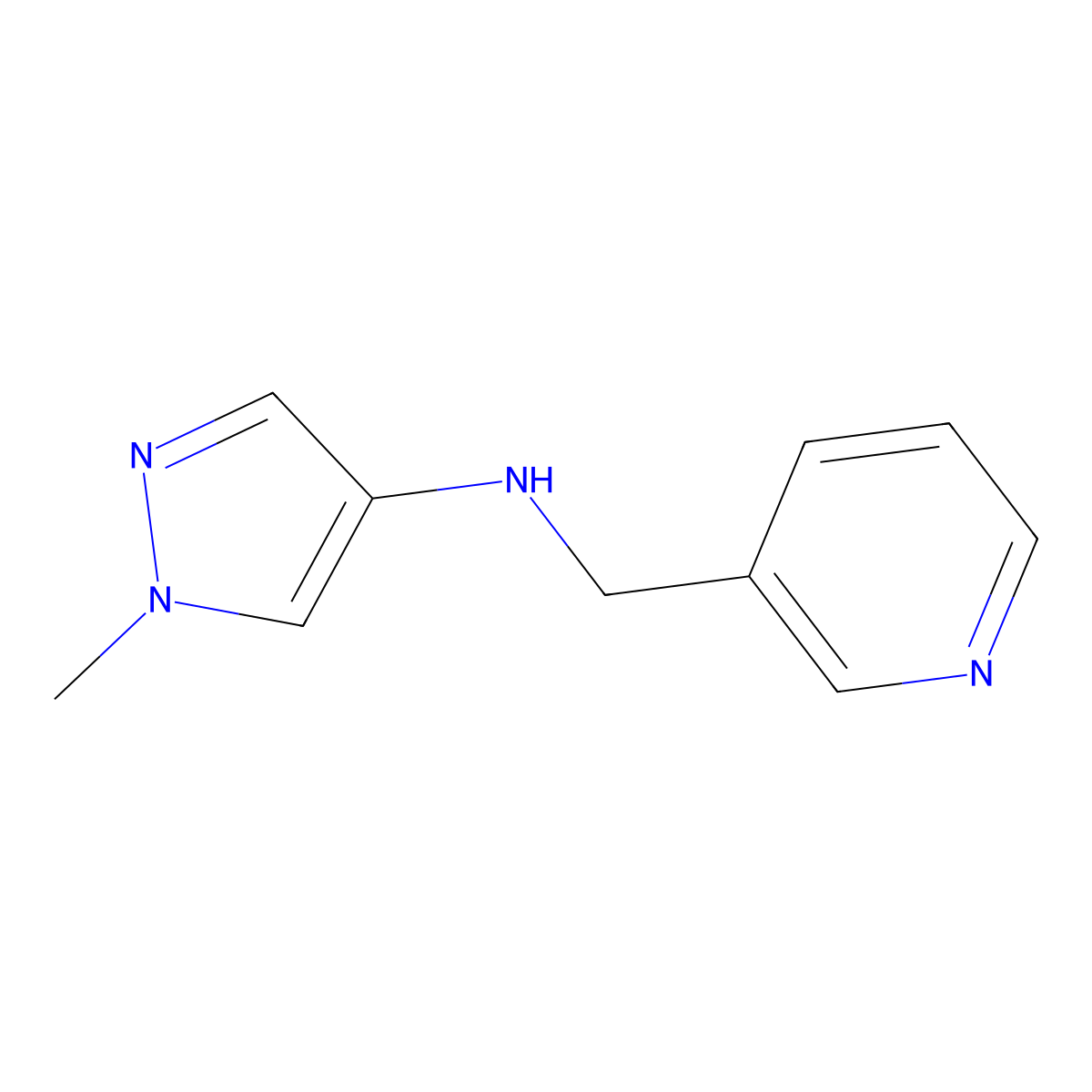1-methyl-N-(pyridin-3-ylmethyl)-1H-pyrazol-4-amine molecular structure, CAS 1006446-26-9