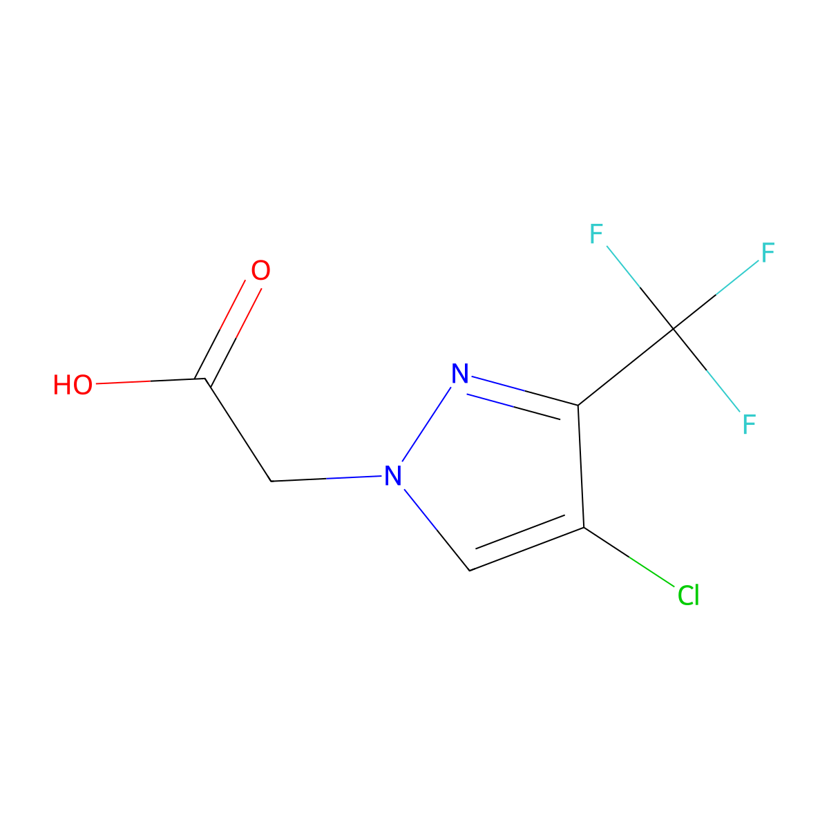 2-(4-chloro-3-(trifluoromethyl)-1H-pyrazol-1-yl)acetic acid molecular structure, CAS 1006446-52-1
