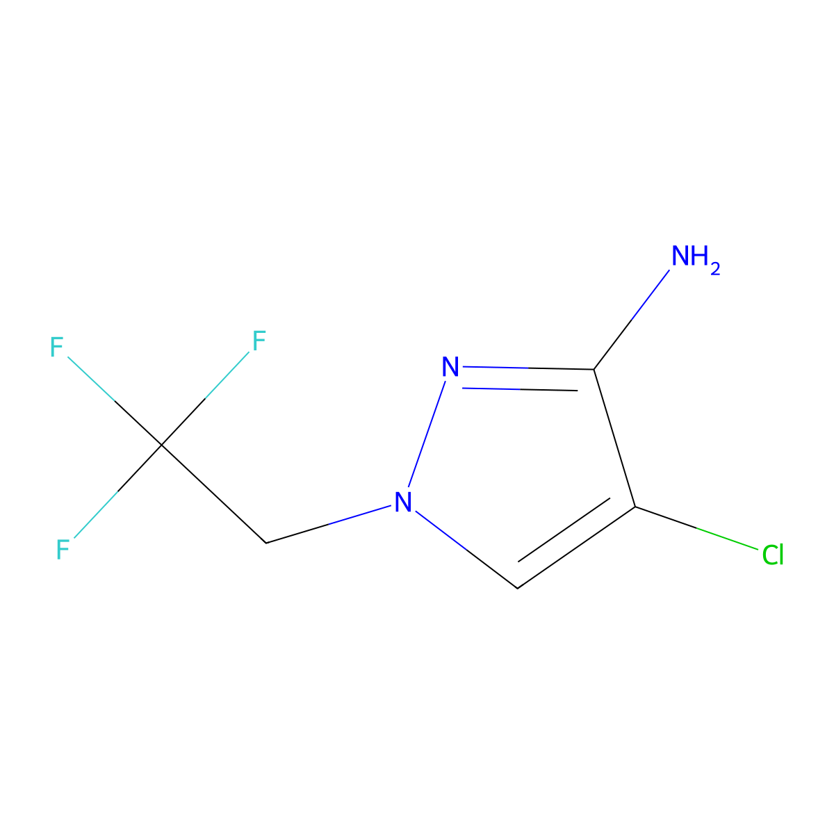 4-Chloro-1-(2,2,2-trifluoroethyl)-1H-pyrazol-3-amine molecular structure, CAS 1006448-56-1