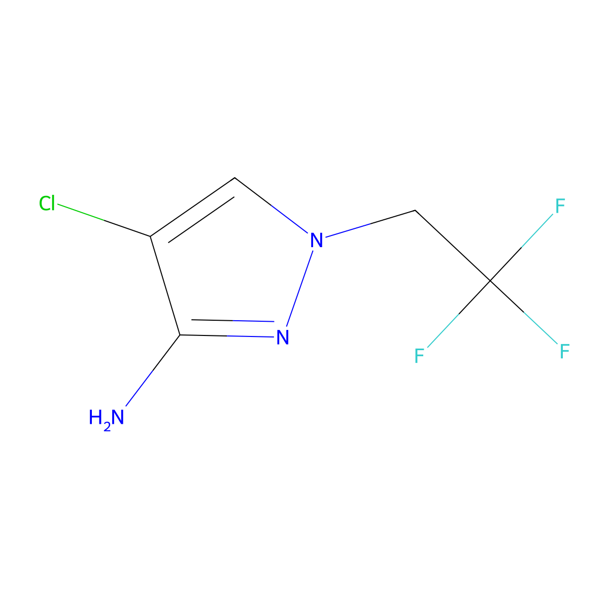 4-Chloro-1-(2,2,2-trifluoroethyl)-1H-pyrazol-3-amine molecular structure, CAS 1006448-56-1