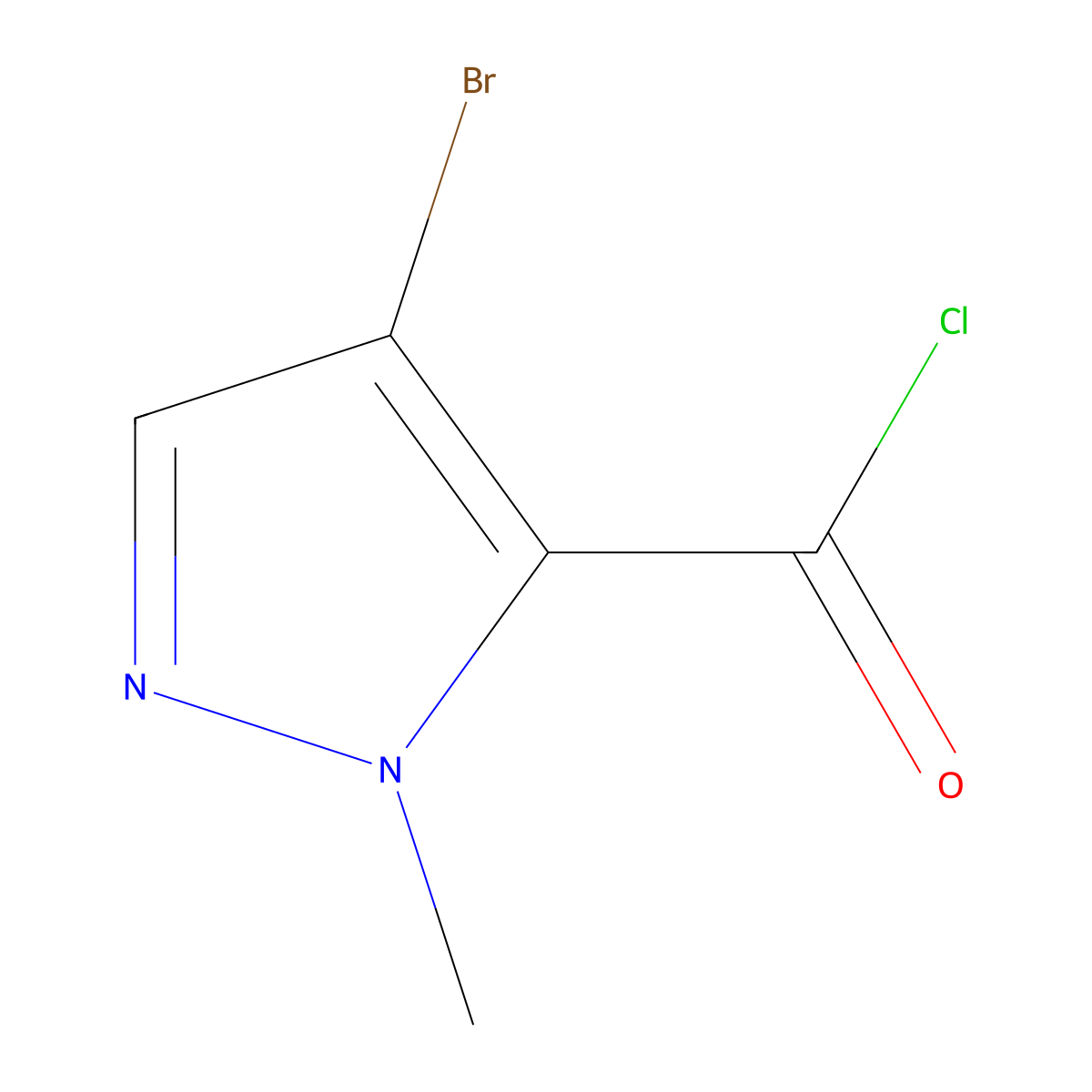 4-bromo-1-methyl-1H-pyrazole-5-carbonyl chloride molecular structure, CAS 1006448-72-1
