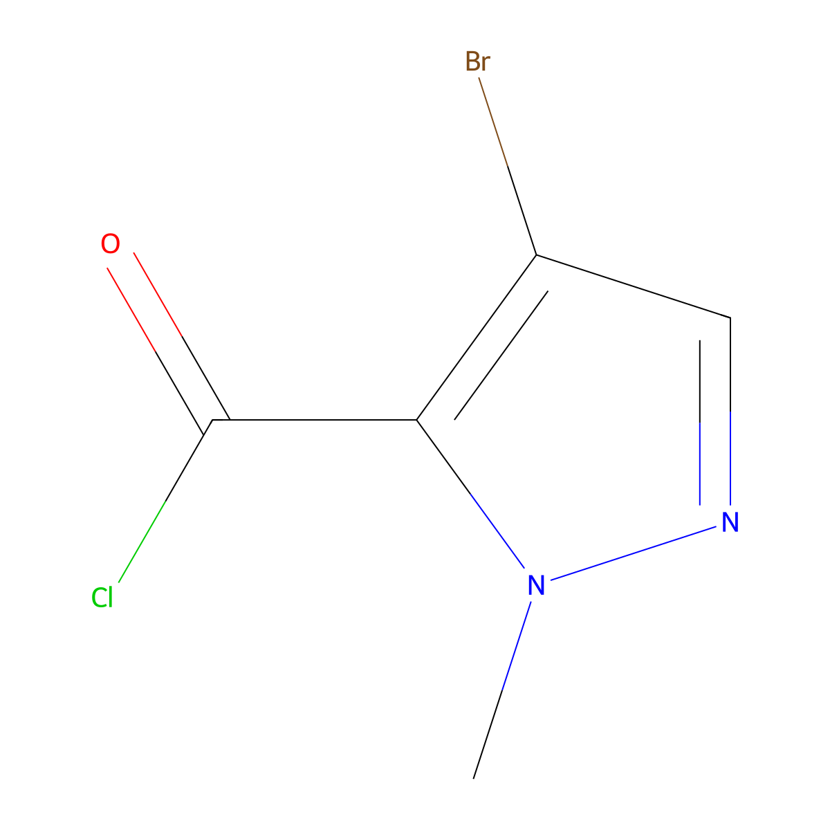 4-bromo-1-methyl-1H-pyrazole-5-carbonyl chloride molecular structure, CAS 1006448-72-1