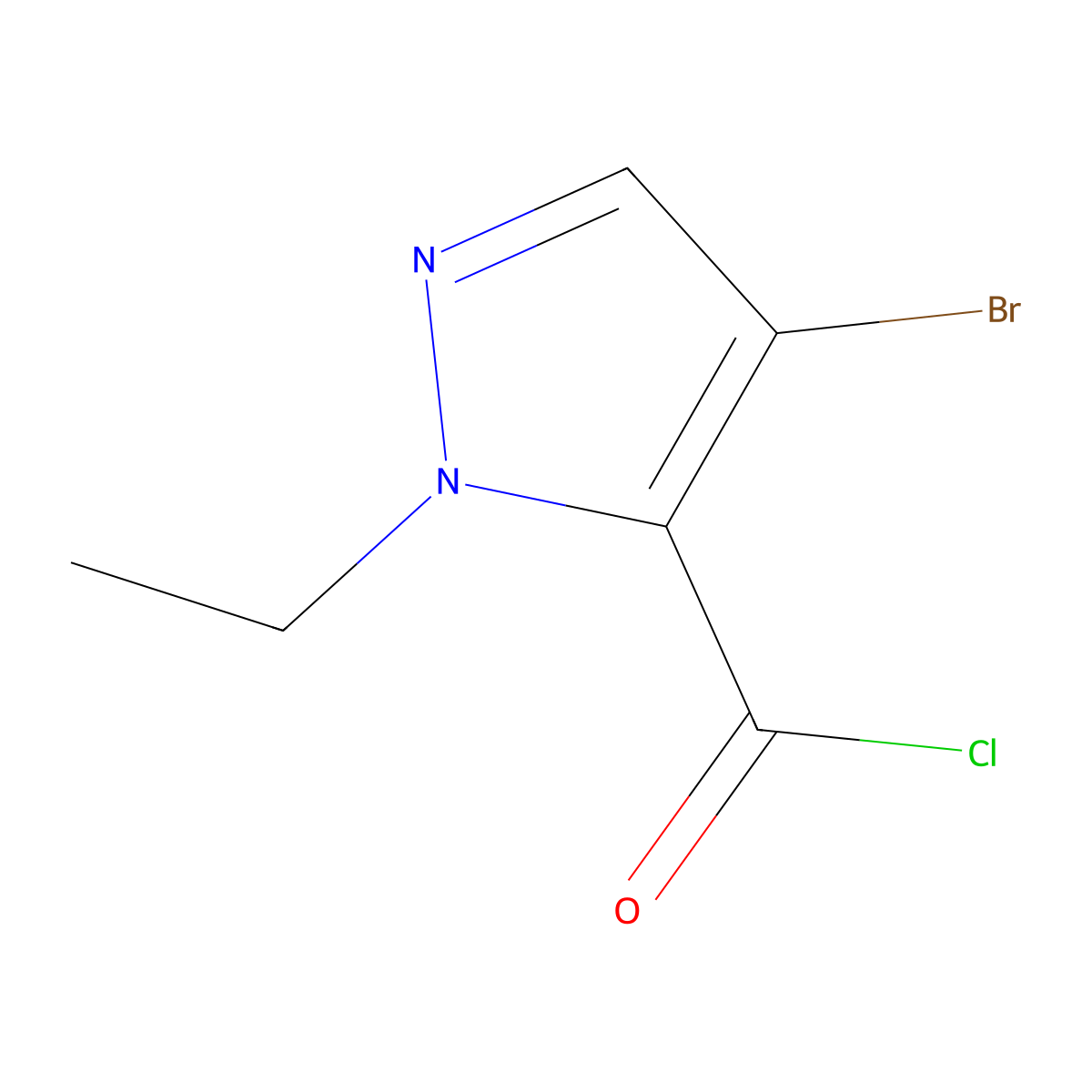 4-bromo-1-ethyl-1H-pyrazole-5-carbonyl chloride molecular structure, CAS 1006448-76-5