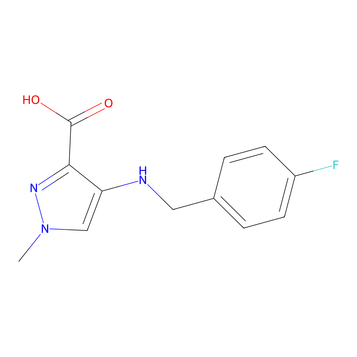 4-[(4-Fluorobenzyl)amino]-1-methyl-1H-pyrazole-3-carboxylic acid molecular structure, CAS 1006448-78-7