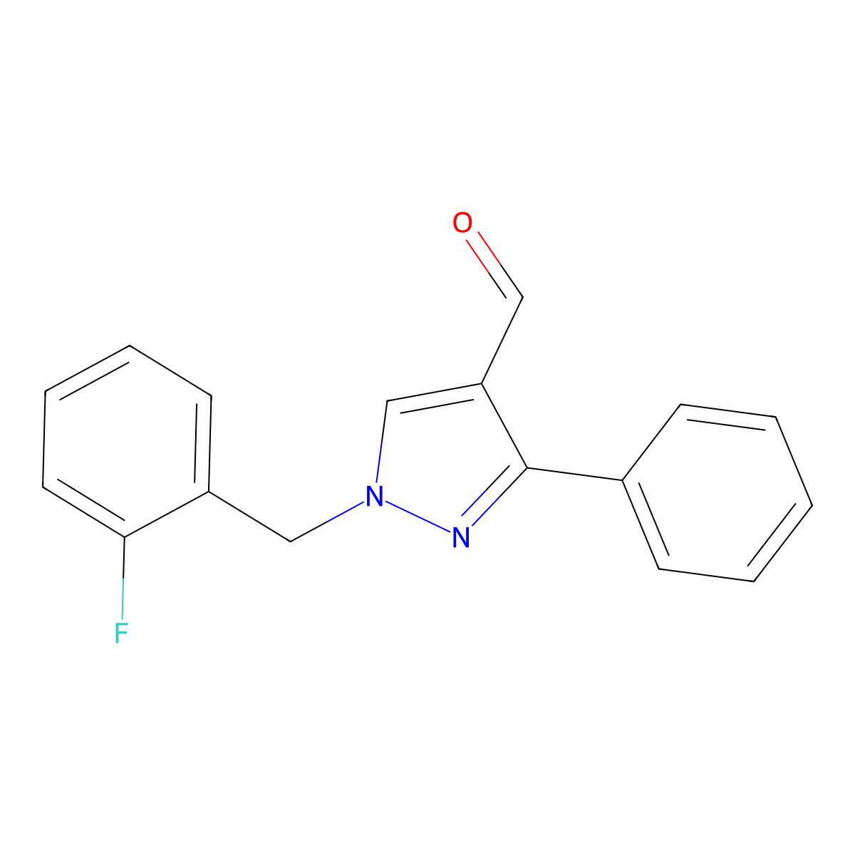 1-(2-fluorobenzyl)-3-phenyl-1H-pyrazole-4-carbaldehyde molecular structure, CAS 1006449-72-4