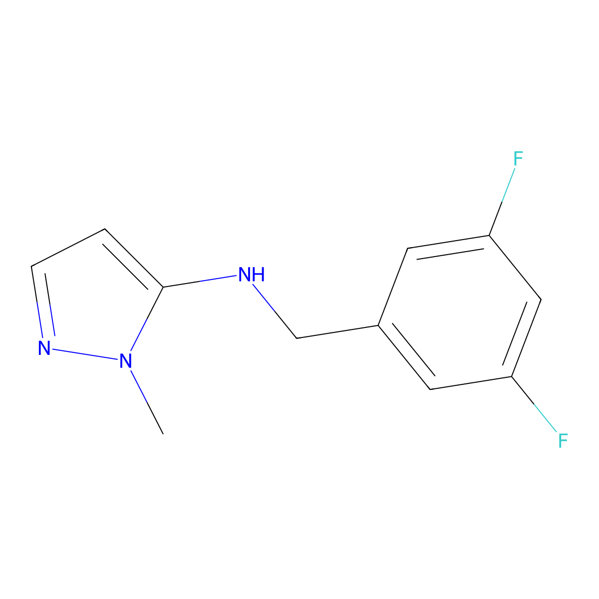 N-[(3,5-Difluorophenyl)methyl]-1-methyl-1H-pyrazol-5-amine molecular structure, CAS 1006449-99-5