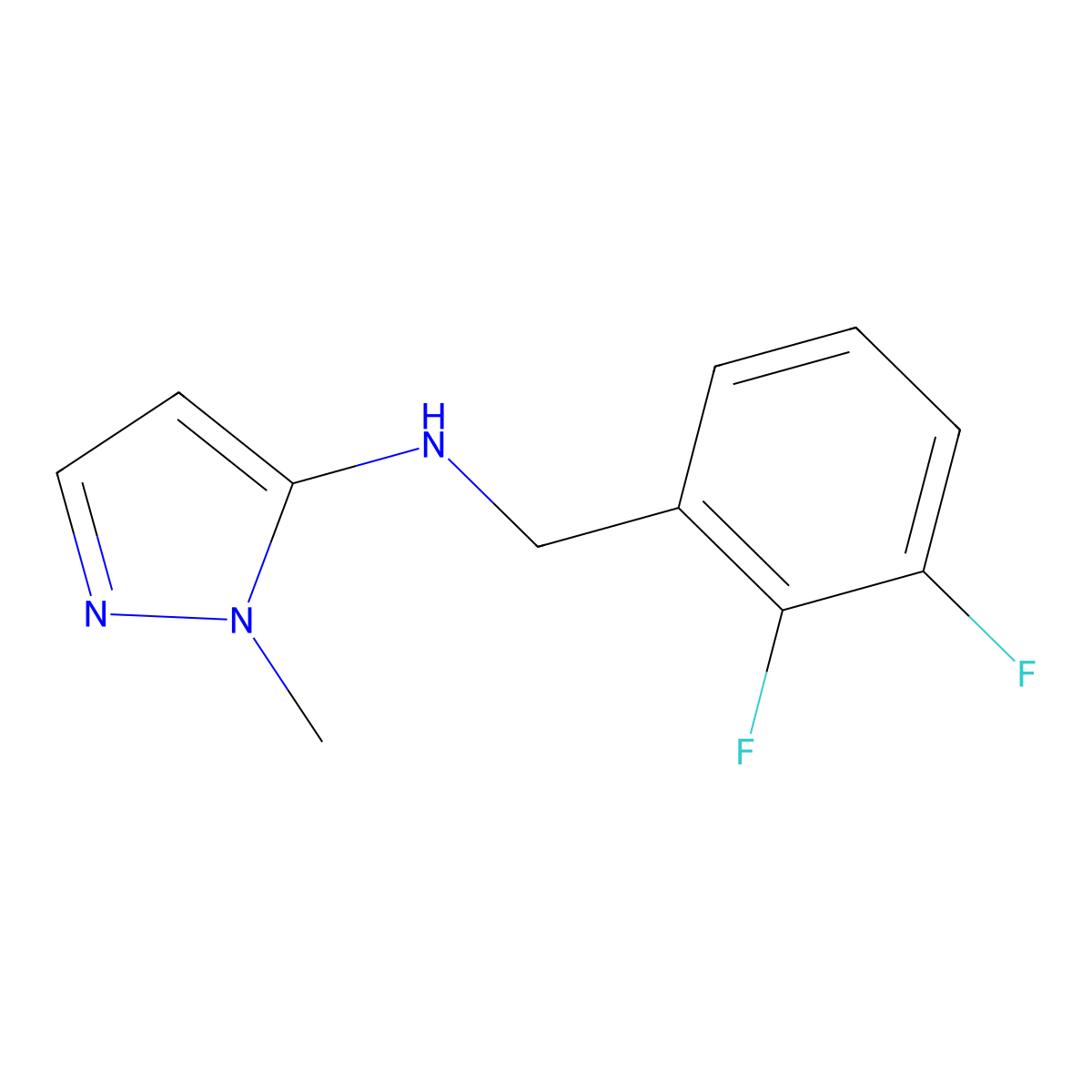 N-[(2,3-Difluorophenyl)methyl]-1-methyl-1H-pyrazol-5-amine molecular structure, CAS 1006450-02-7
