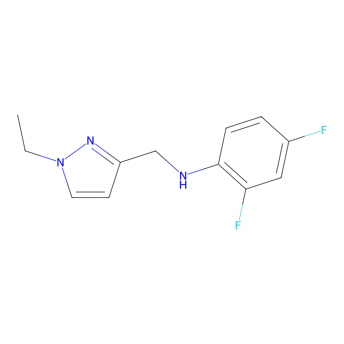 N-[(1-Ethyl-1H-pyrazol-3-YL)methyl]-2,4-difluoroaniline molecular structure, CAS 1006450-70-9