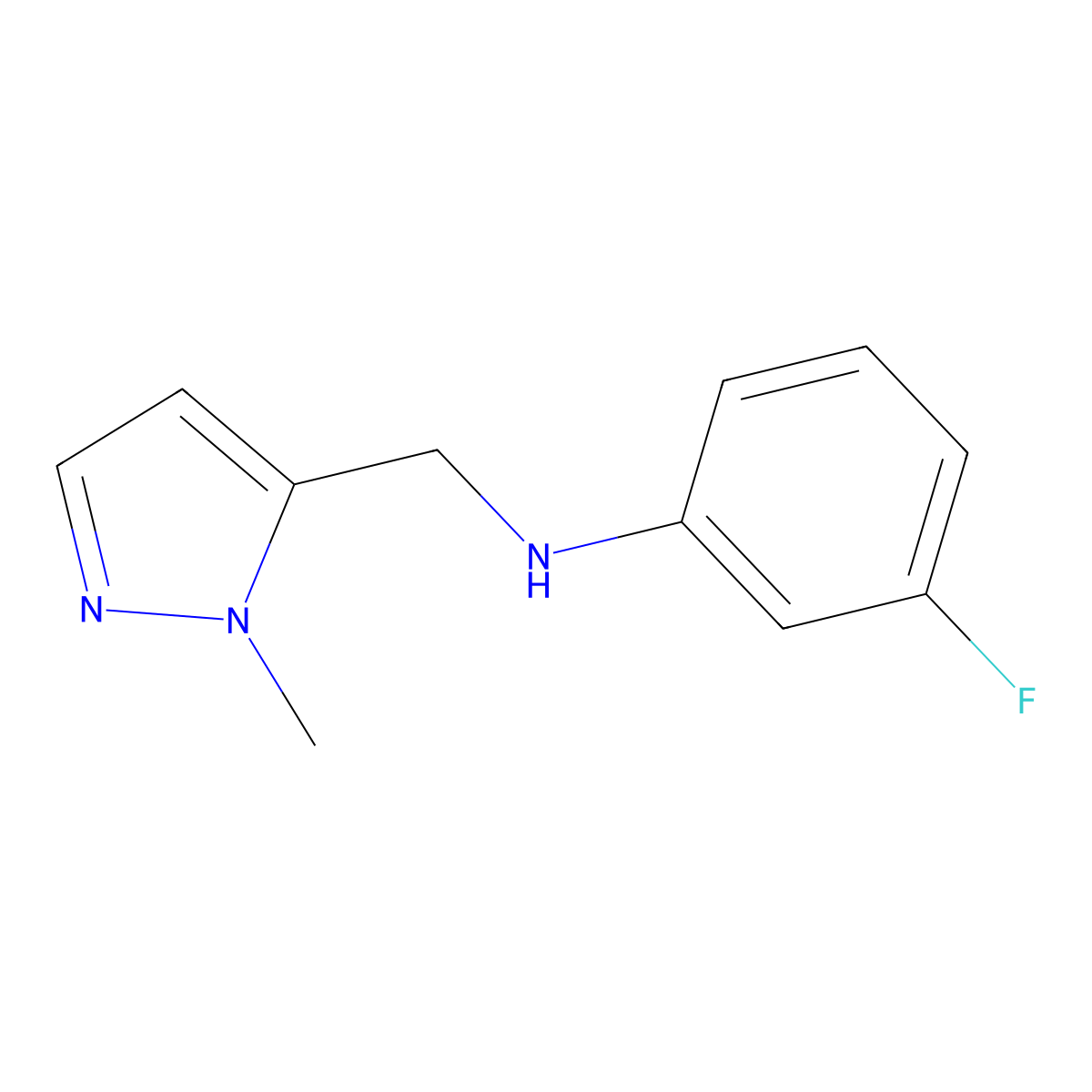 3-Fluoro-N-[(1-methyl-1H-pyrazol-5-yl)methyl]aniline molecular structure, CAS 1006451-16-6