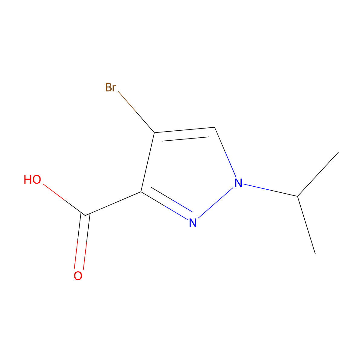 4-bromo-1-(propan-2-yl)-1H-pyrazole-3-carboxylic acid molecular structure, CAS 1006451-37-1