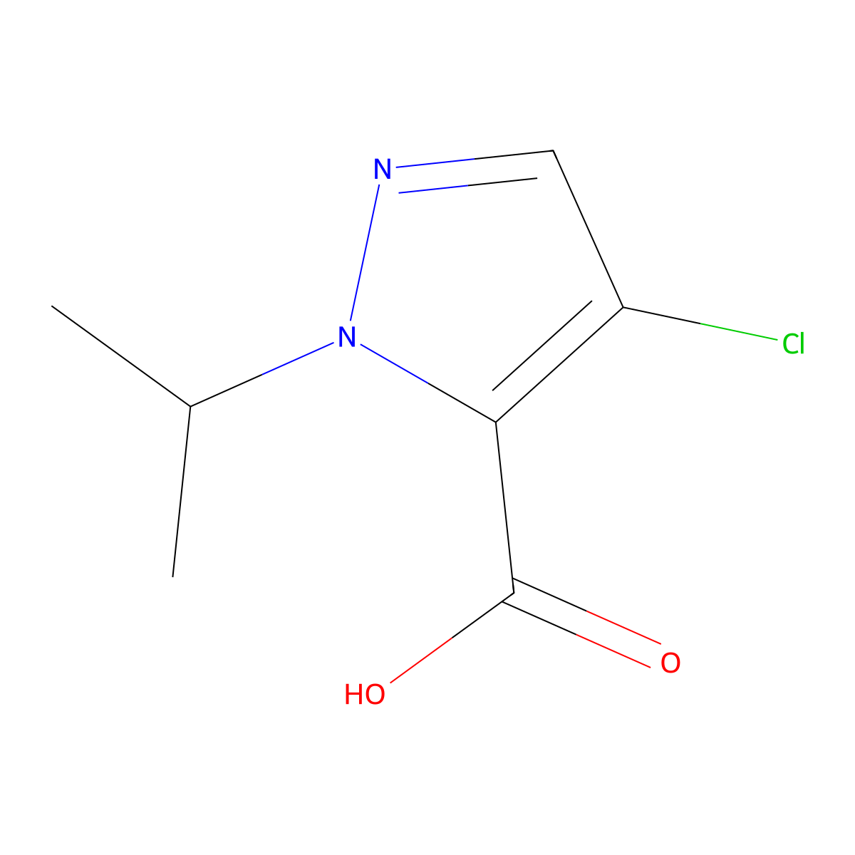 4-Chloro-1-isopropyl-1H-pyrazole-5-carboxylic acid molecular structure, CAS 1006451-56-4