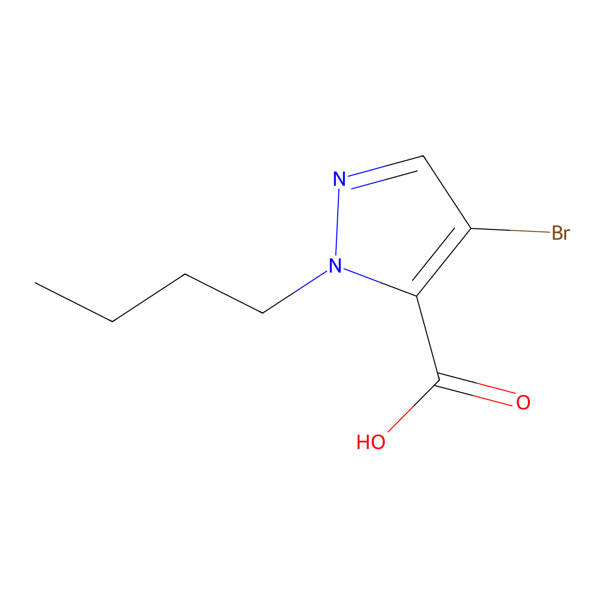 4-Bromo-1-butyl-1H-pyrazole-5-carboxylic acid molecular structure, CAS 1006451-63-3