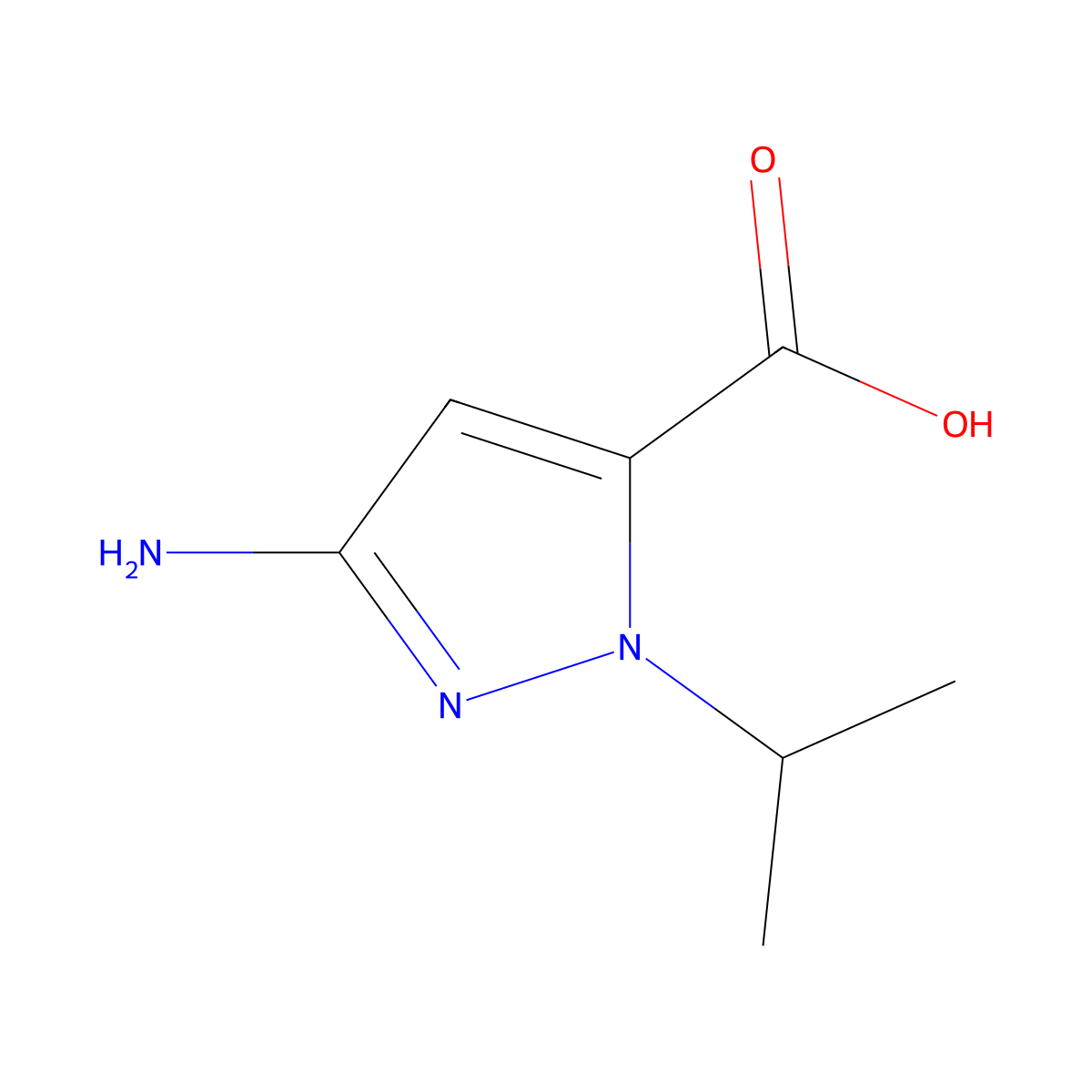 3-Amino-1-isopropyl-1H-pyrazole-5-carboxylic acid molecular structure, CAS 1006451-79-1
