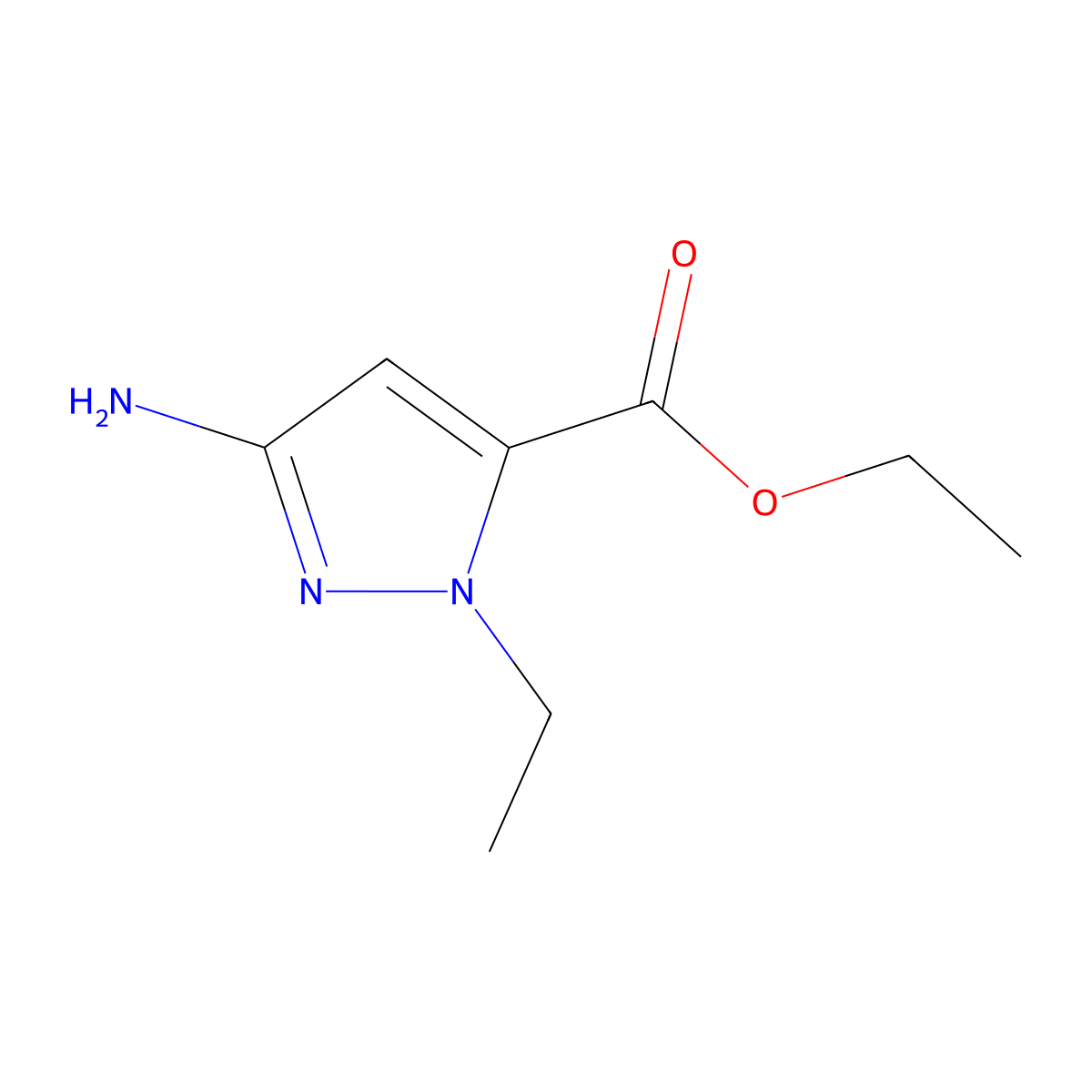 Ethyl 3-amino-1-ethyl-1H-pyrazole-5-carboxylate molecular structure, CAS 1006451-99-5