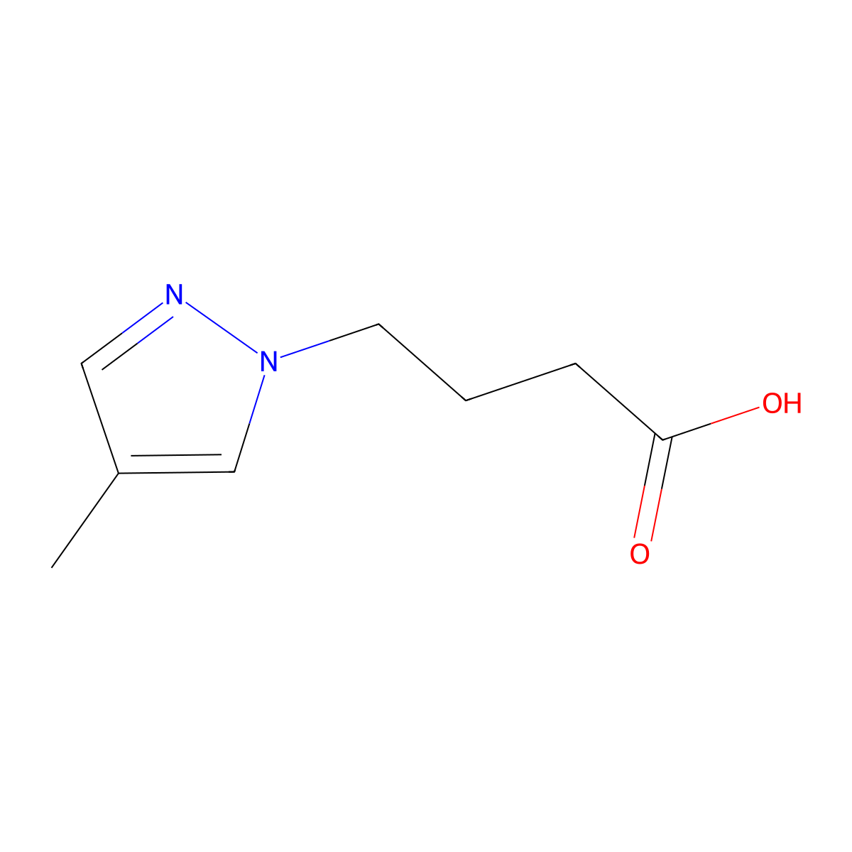 4-(4-methyl-1H-pyrazol-1-yl)butanoic acid molecular structure, CAS 1006453-04-8