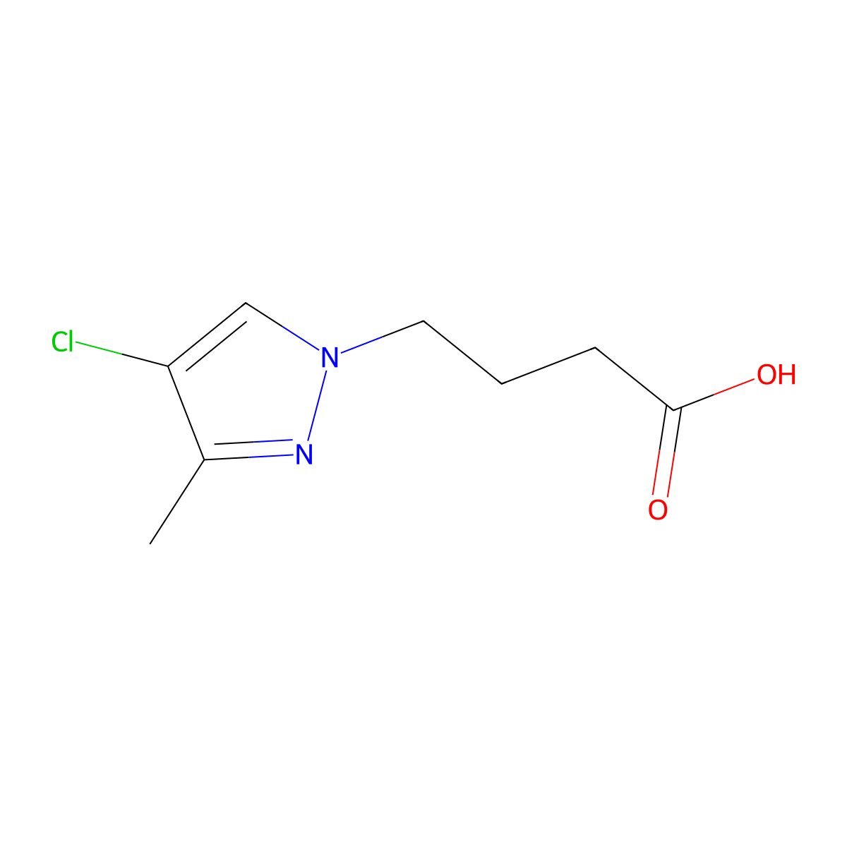 4-(4-Chloro-3-methyl-1H-pyrazol-1-YL)butanoic acid molecular structure, CAS 1006453-31-1