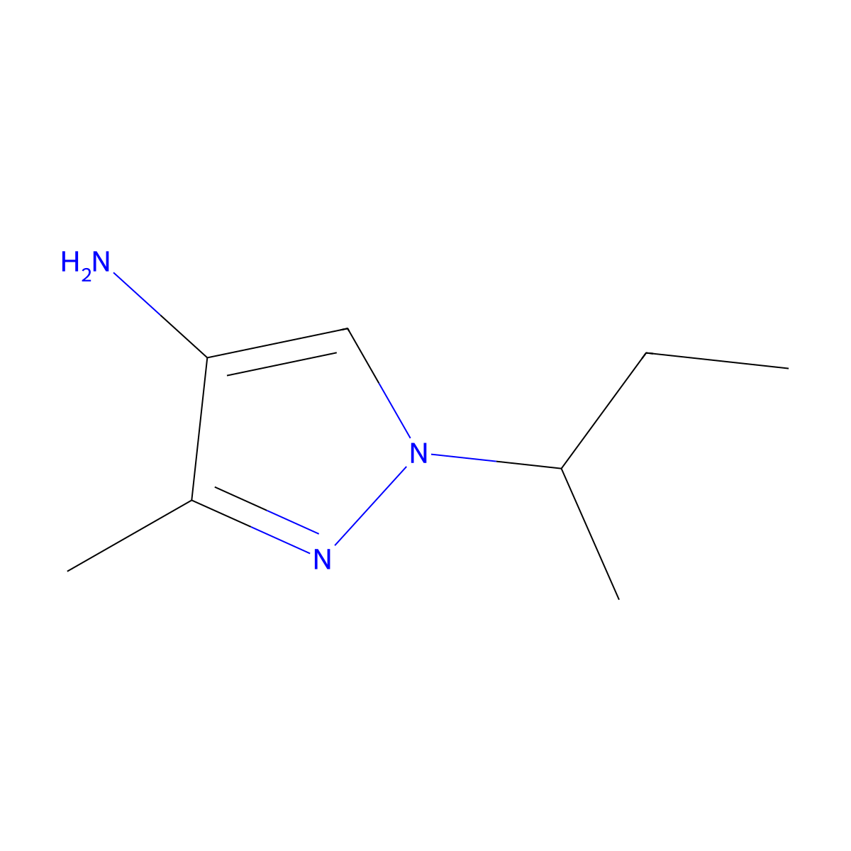 1-Sec-butyl-3-methyl-1H-pyrazol-4-ylamine molecular structure, CAS 1006453-55-9