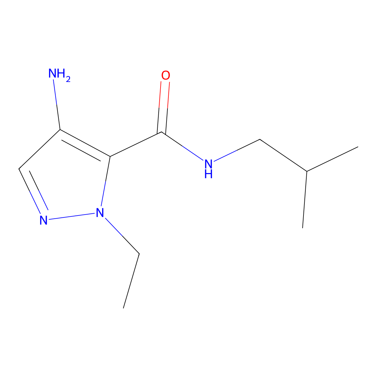4-Amino-1-ethyl-N-isobutyl-1H-pyrazole-5-carboxamide molecular structure, CAS 1006453-68-4