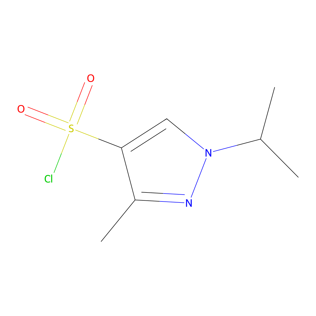 3-Methyl-1-(propan-2-yl)-1H-pyrazole-4-sulfonyl chloride molecular structure, CAS 1006453-71-9