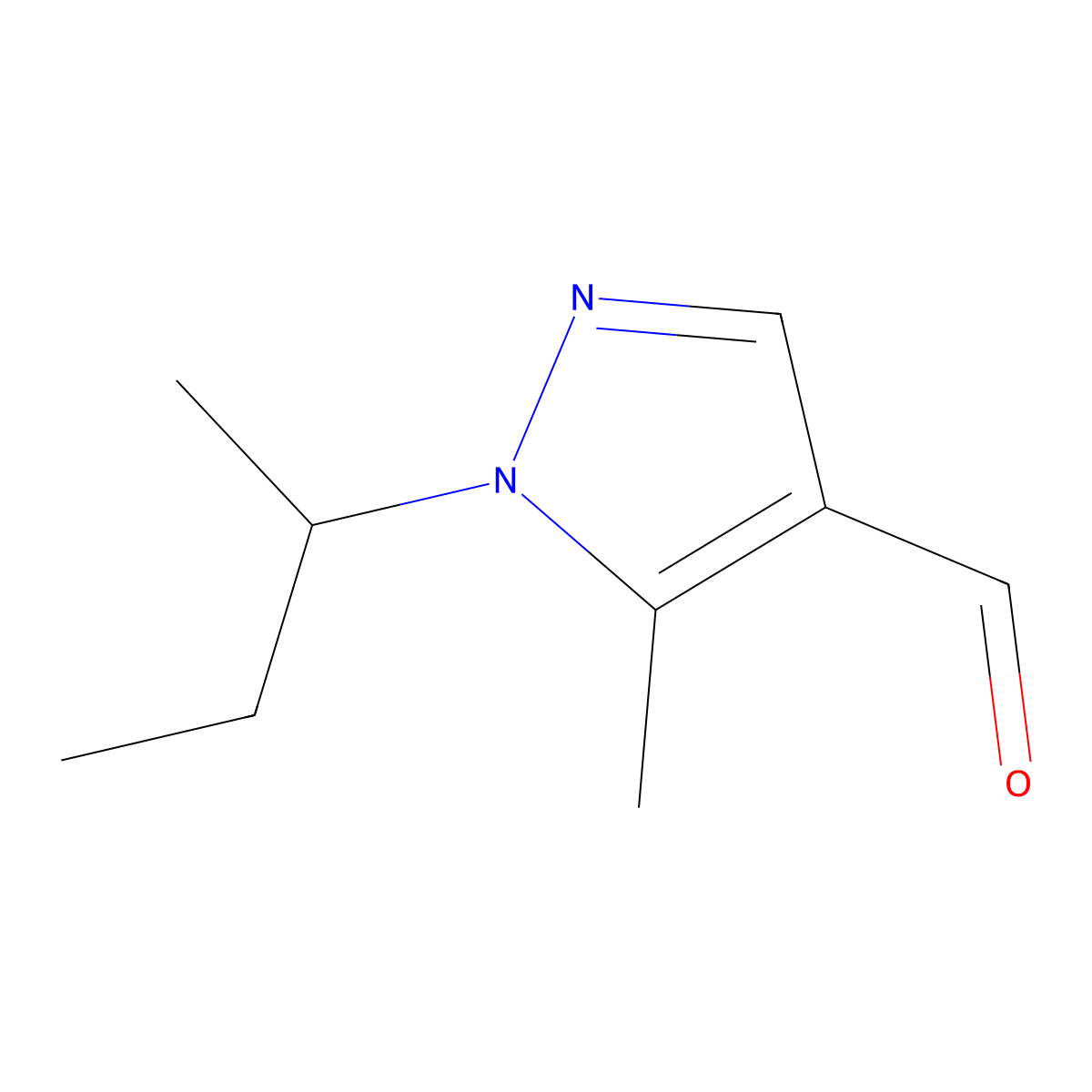 1-(sec-Butyl)-5-methyl-1H-pyrazole-4-carbaldehyde molecular structure, CAS 1006453-94-6