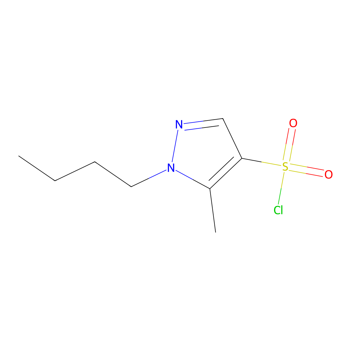1-butyl-5-methyl-1H-pyrazole-4-sulfonyl chloride molecular structure, CAS 1006454-04-1