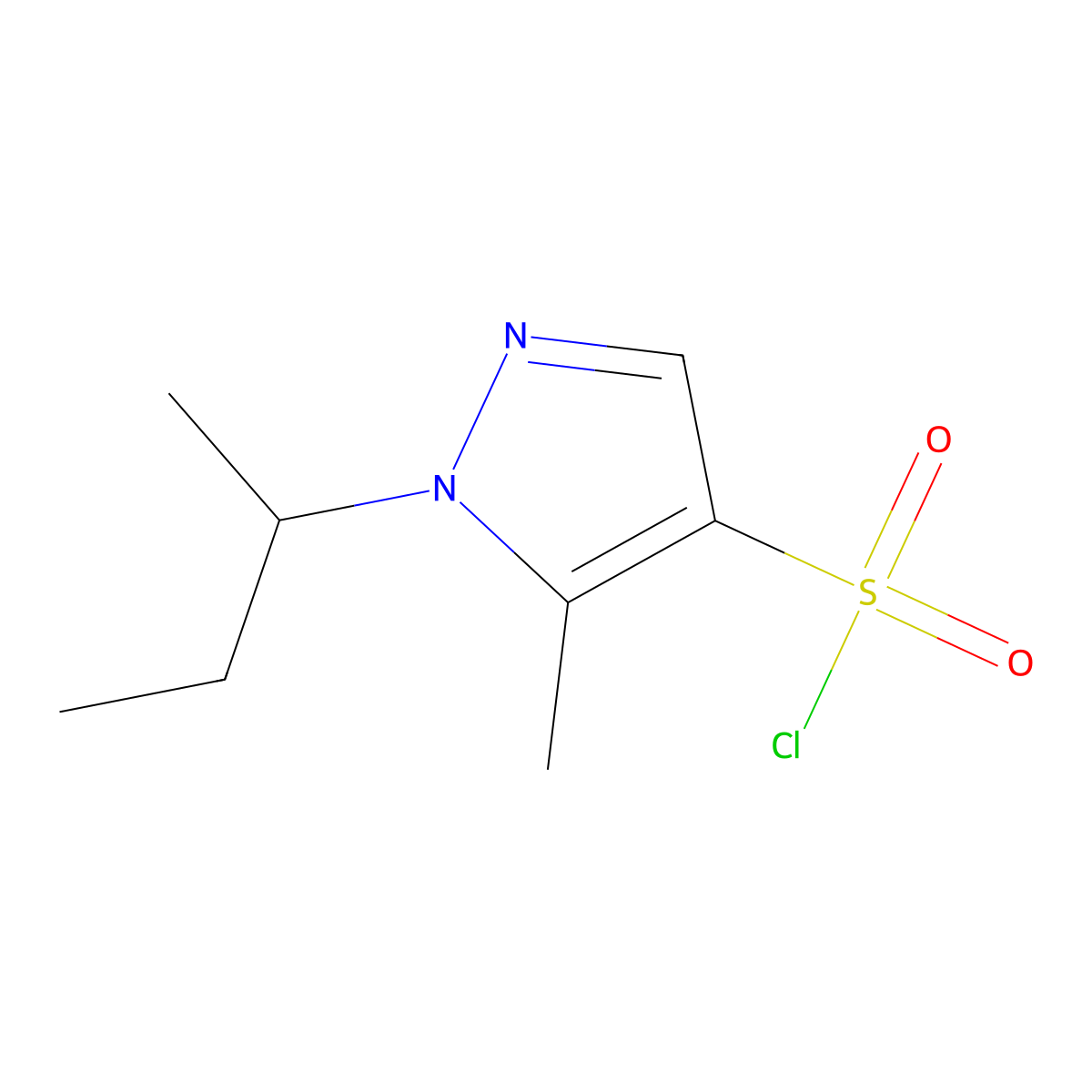 1-(sec-Butyl)-5-methyl-1H-pyrazole-4-sulfonyl chloride molecular structure, CAS 1006454-09-6