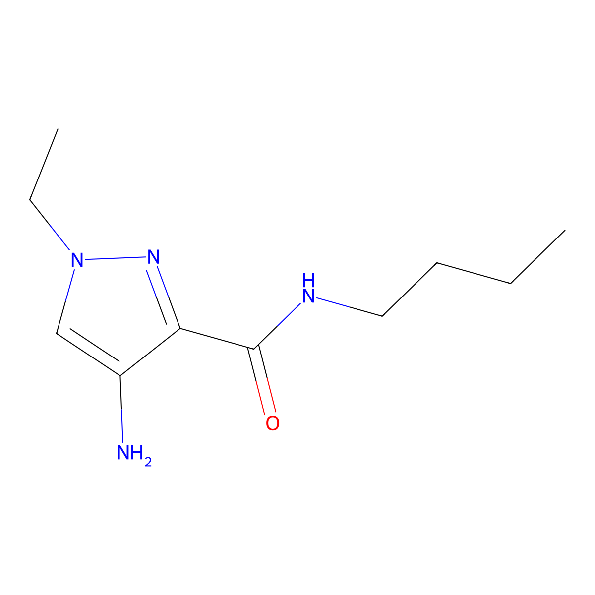 4-Amino-N-butyl-1-ethyl-1H-pyrazole-3-carboxamide molecular structure, CAS 1006454-52-9