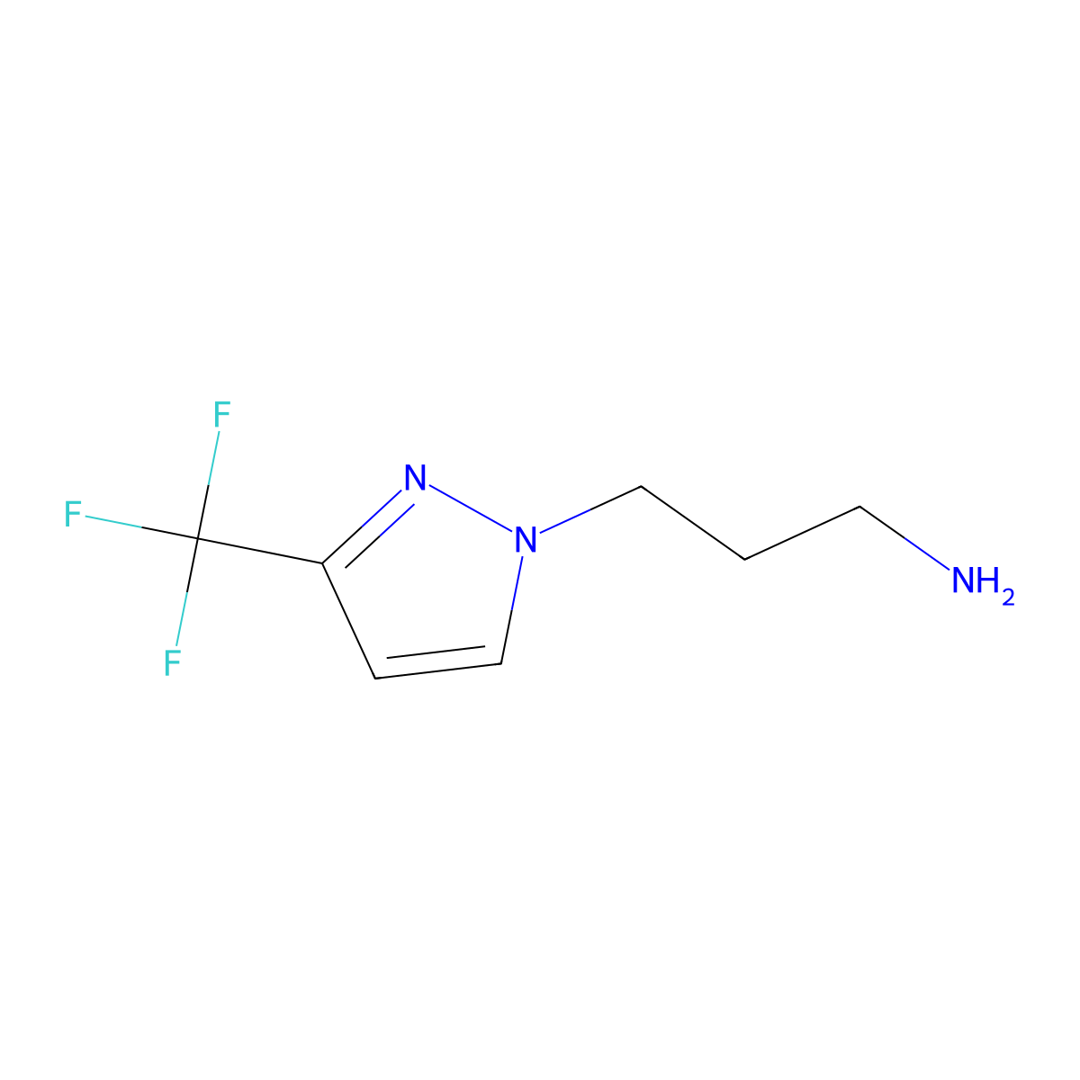 3-(3-(trifluoromethyl)-1H-pyrazol-1-yl)propan-1-amine molecular structure, CAS 1006455-31-7