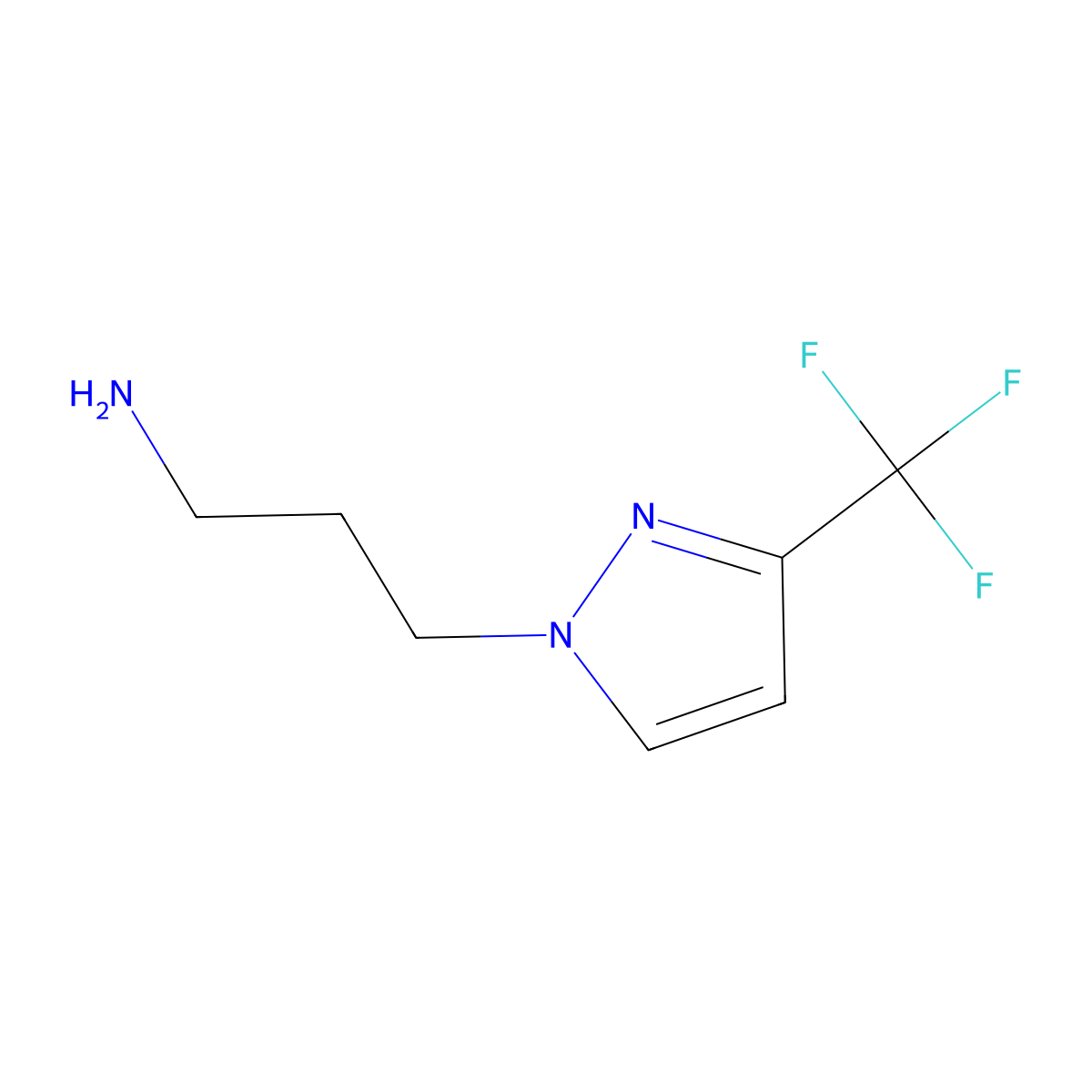 3-(3-(trifluoromethyl)-1H-pyrazol-1-yl)propan-1-amine molecular structure, CAS 1006455-31-7