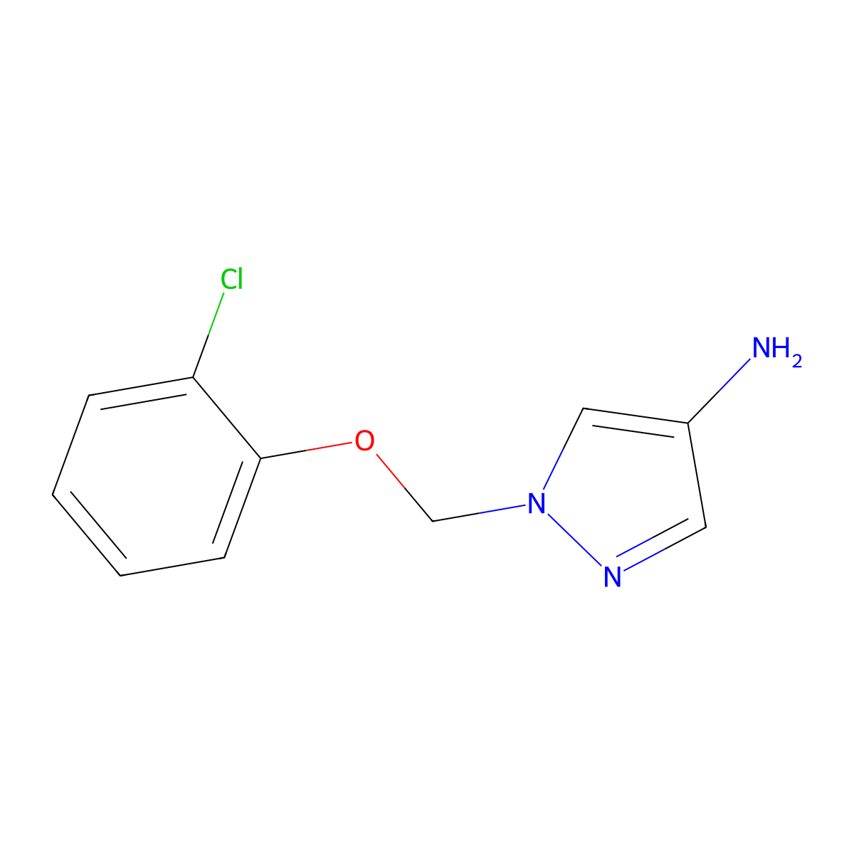 1-[(2-chlorophenoxy)methyl]-1H-pyrazol-4-amine molecular structure, CAS 1006456-90-1