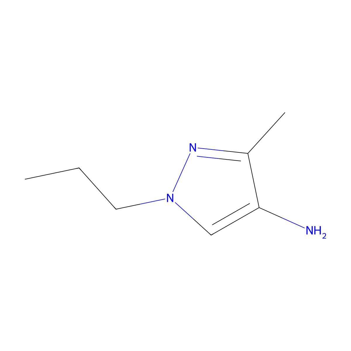 3-methyl-1-propyl-1H-pyrazol-4-amine molecular structure, CAS 1006457-04-0
